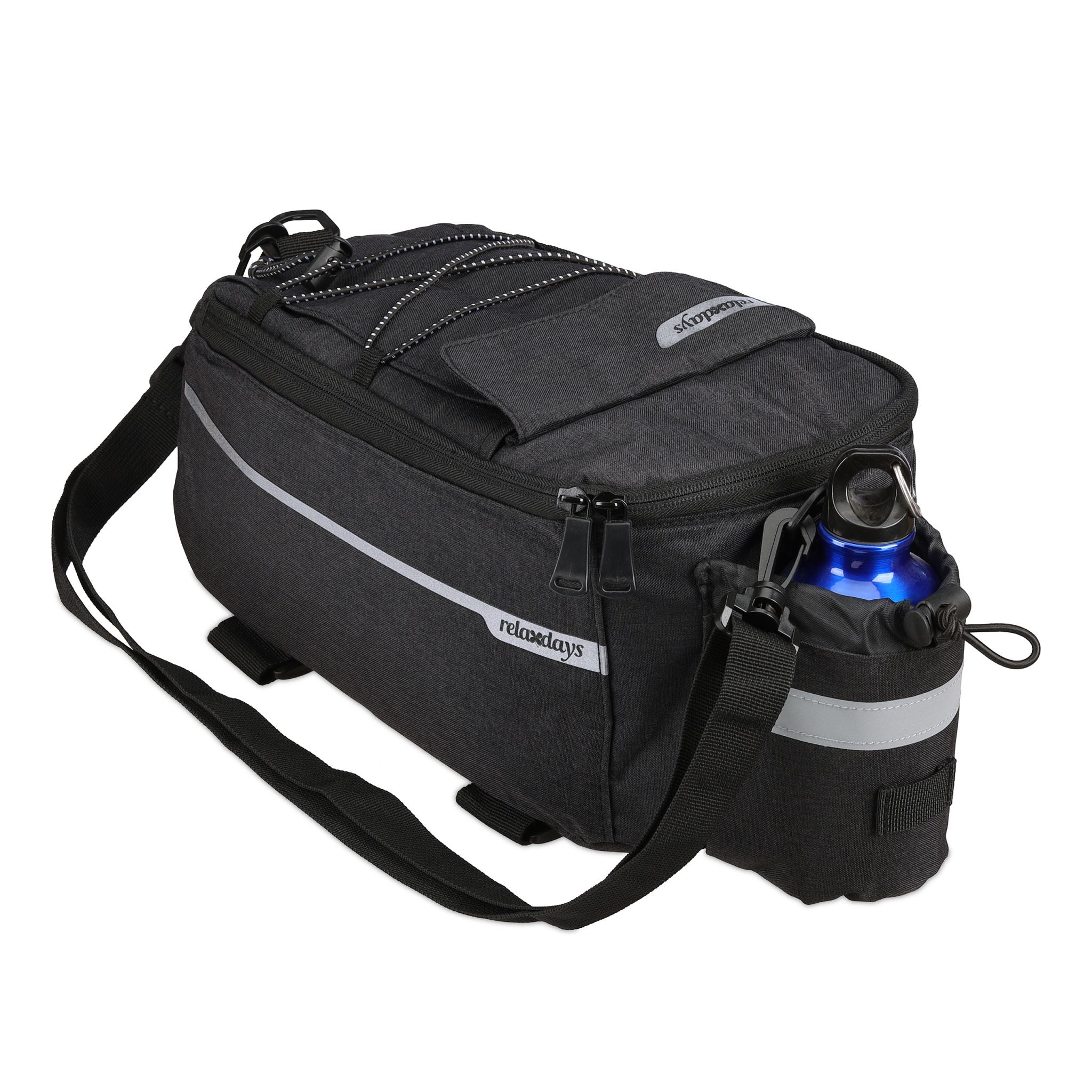 Gepäckträgertasche fürs Fahrrad Schwarz-Silber von Relaxdays