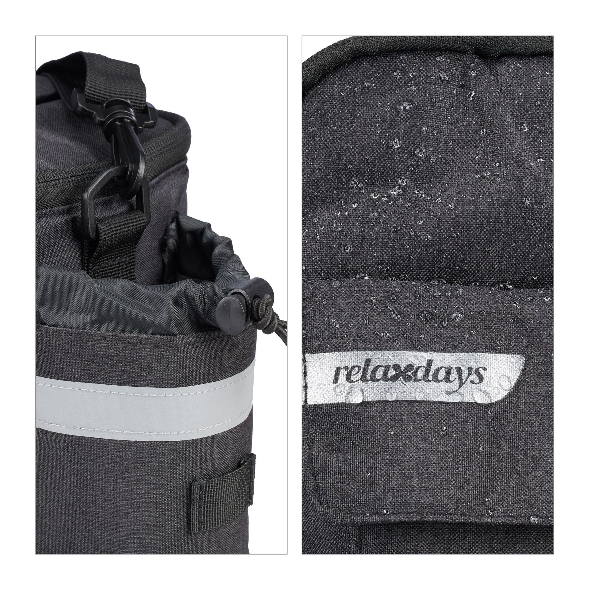 Gepäckträgertasche fürs Fahrrad Schwarz-Silber von Relaxdays