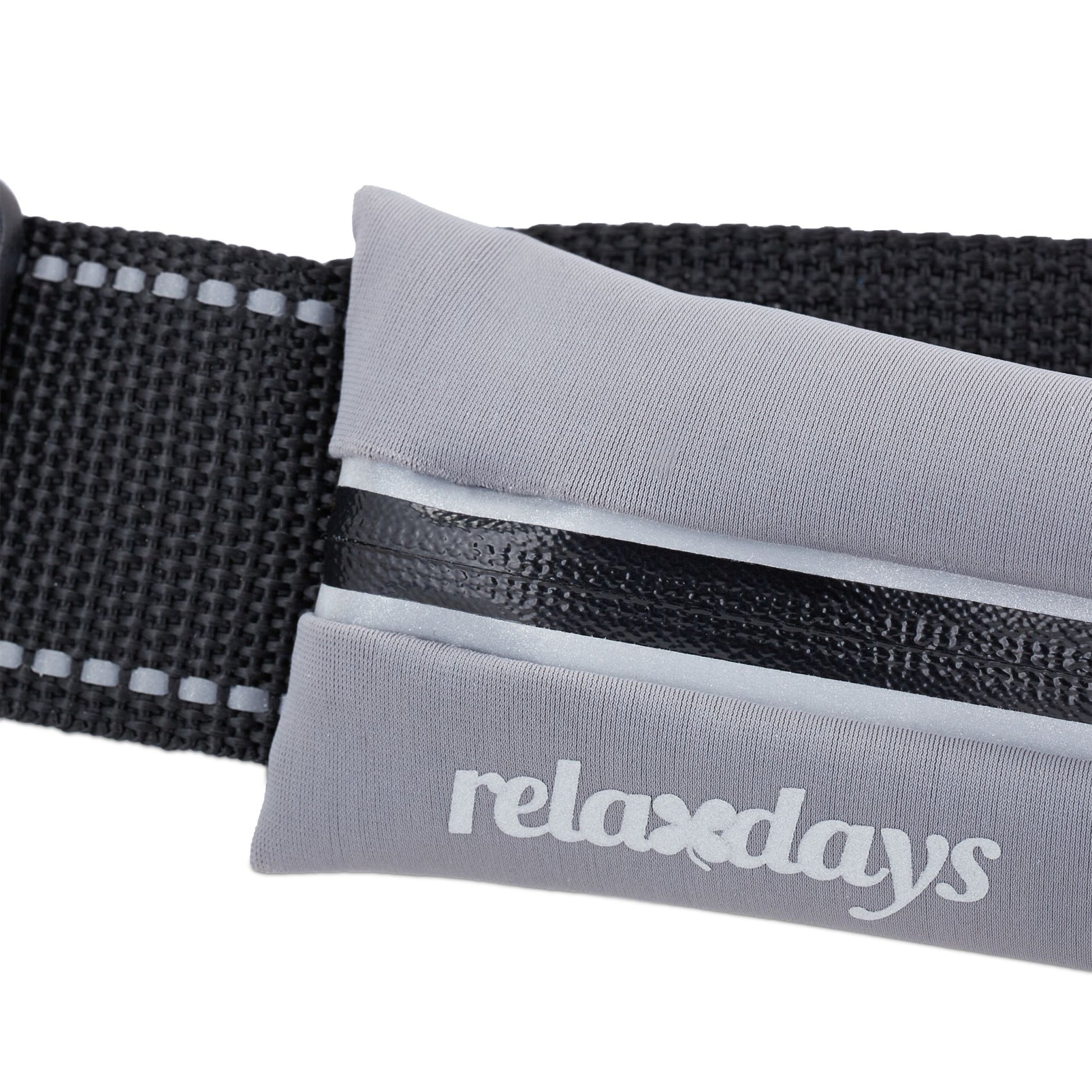 Laufgürtel mit 2 Fächern Schwarz-Grau von Relaxdays