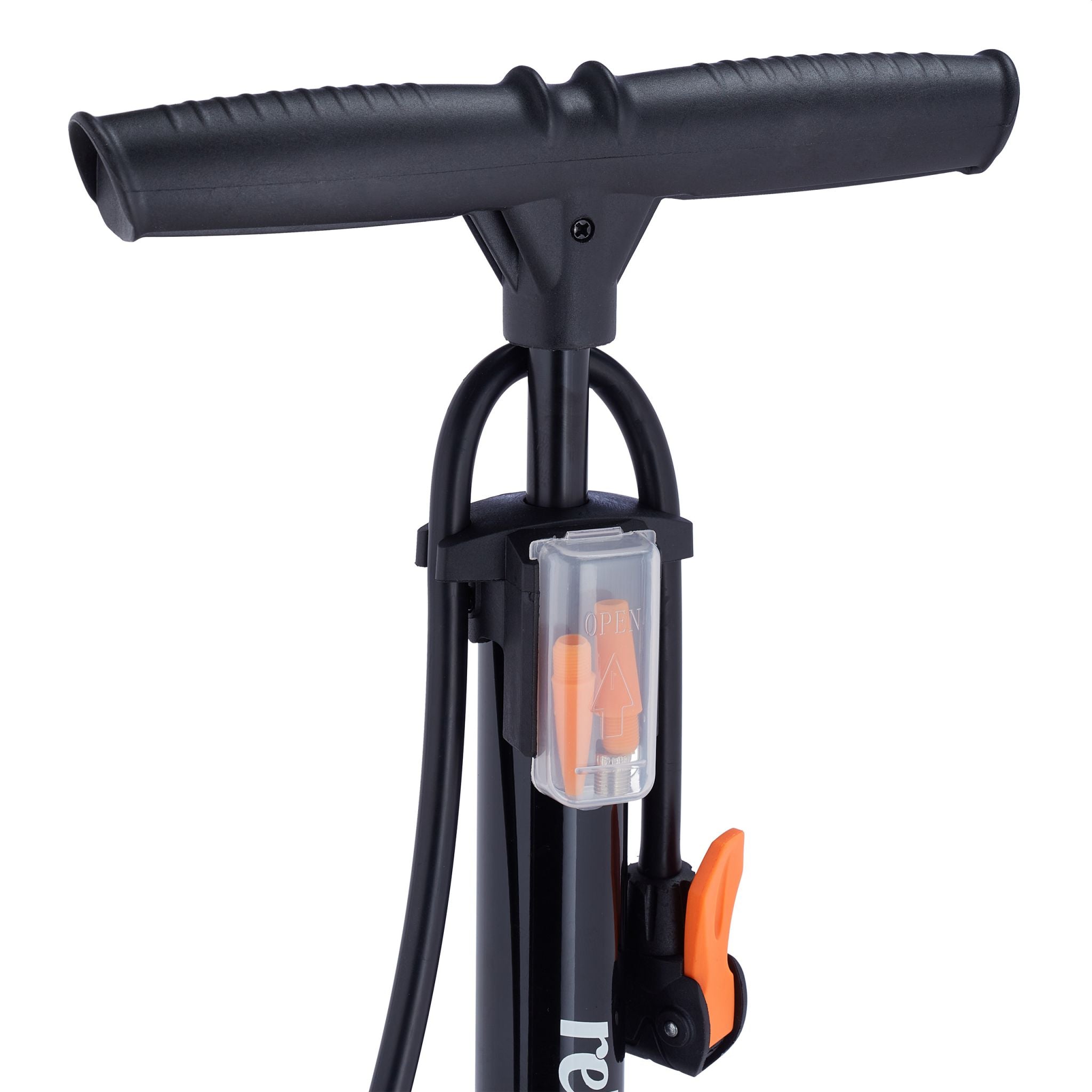 Standpumpe mit Manometer Orange-Schwarz von Relaxdays