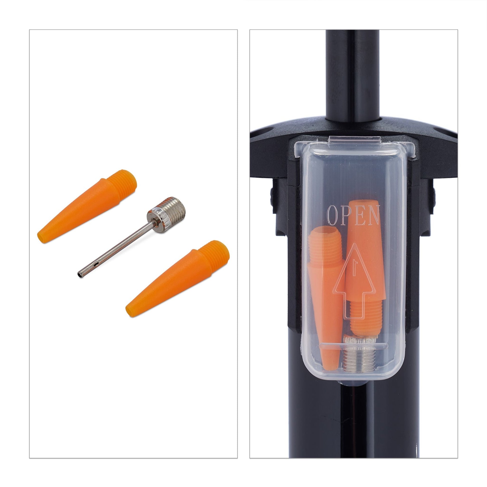 Standpumpe mit Manometer Orange-Schwarz von Relaxdays