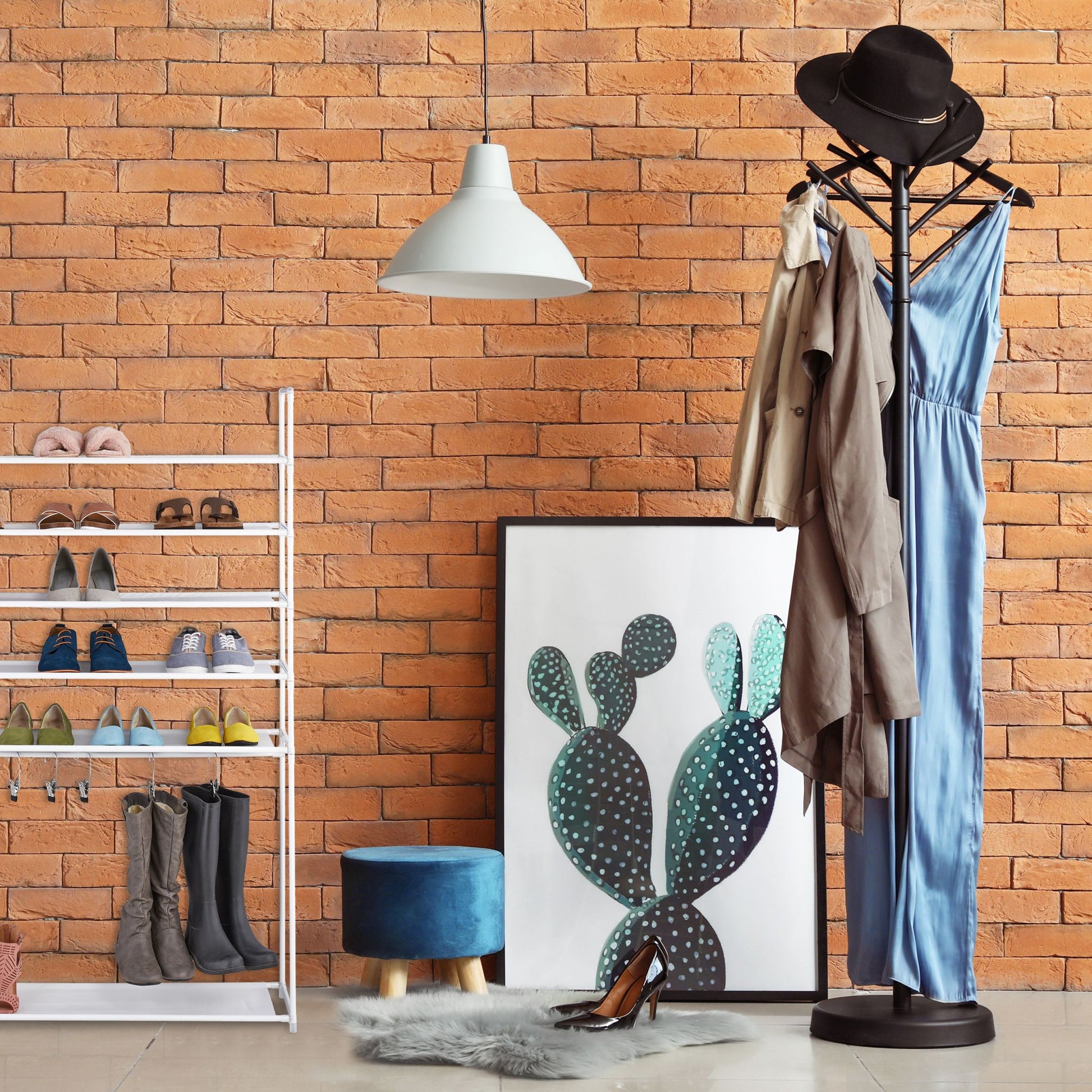 Schuhregal mit Stiefelfach Anthrazit-Schwarz von Relaxdays
