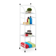Schmales Standregal mit 4 Ablagen Weiss-Schwarz von Relaxdays