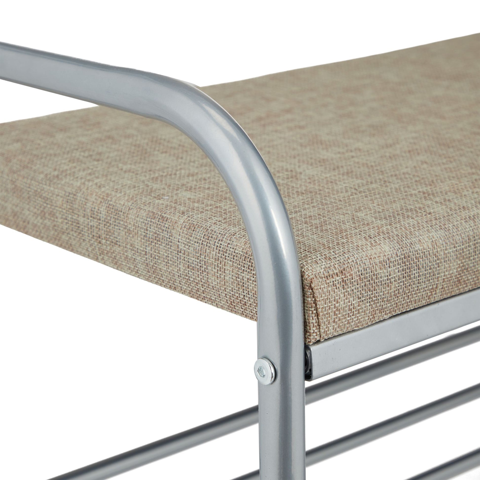 Garderobe mit Schuhablage & Sitzbank Beige-Schwarz-Grau von Relaxdays