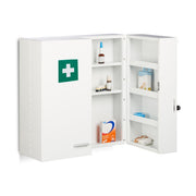 Abschliessbarer Medizinschrank Weiss-Dunkelgrün von Relaxdays