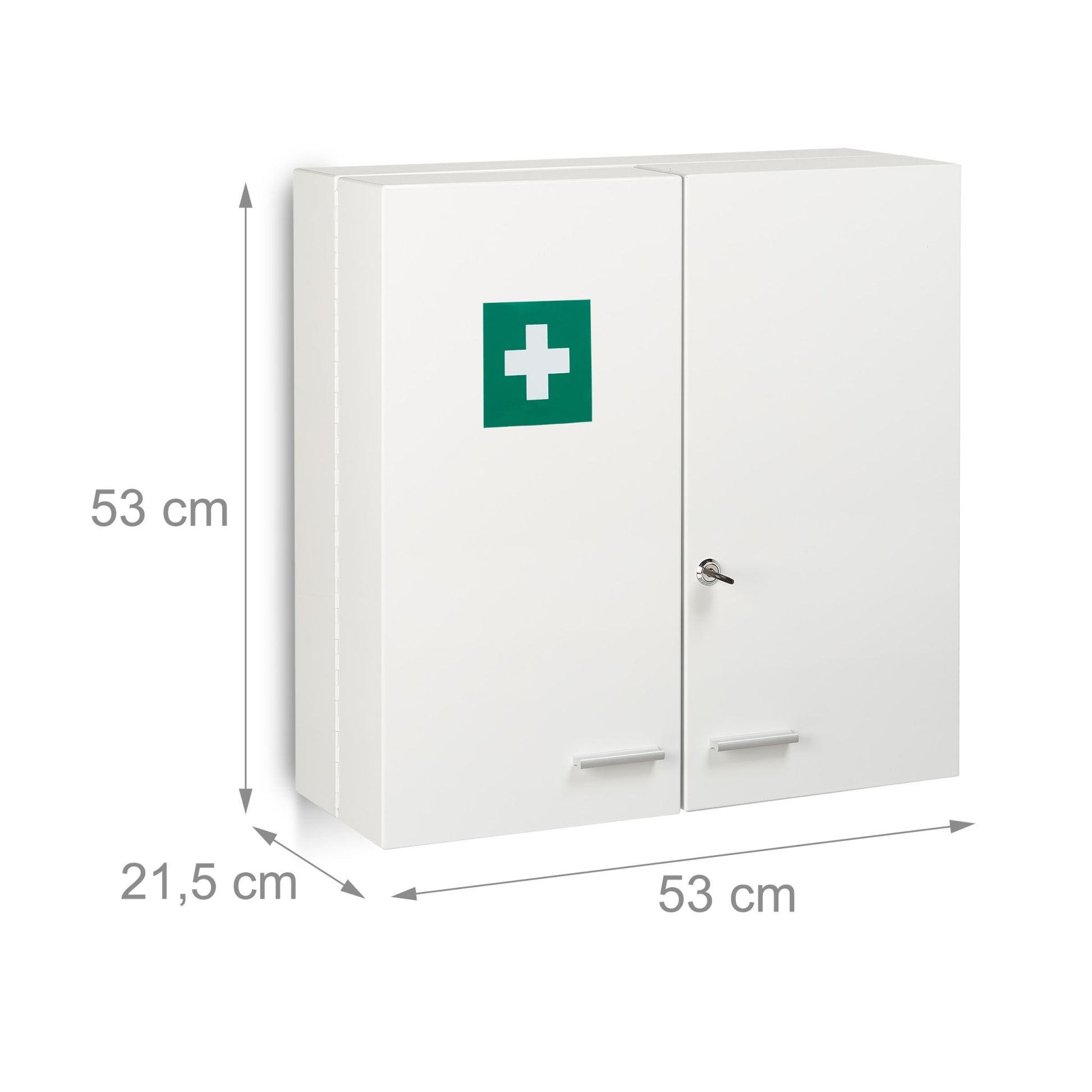 Abschliessbarer Medizinschrank Weiss-Dunkelgrün von Relaxdays