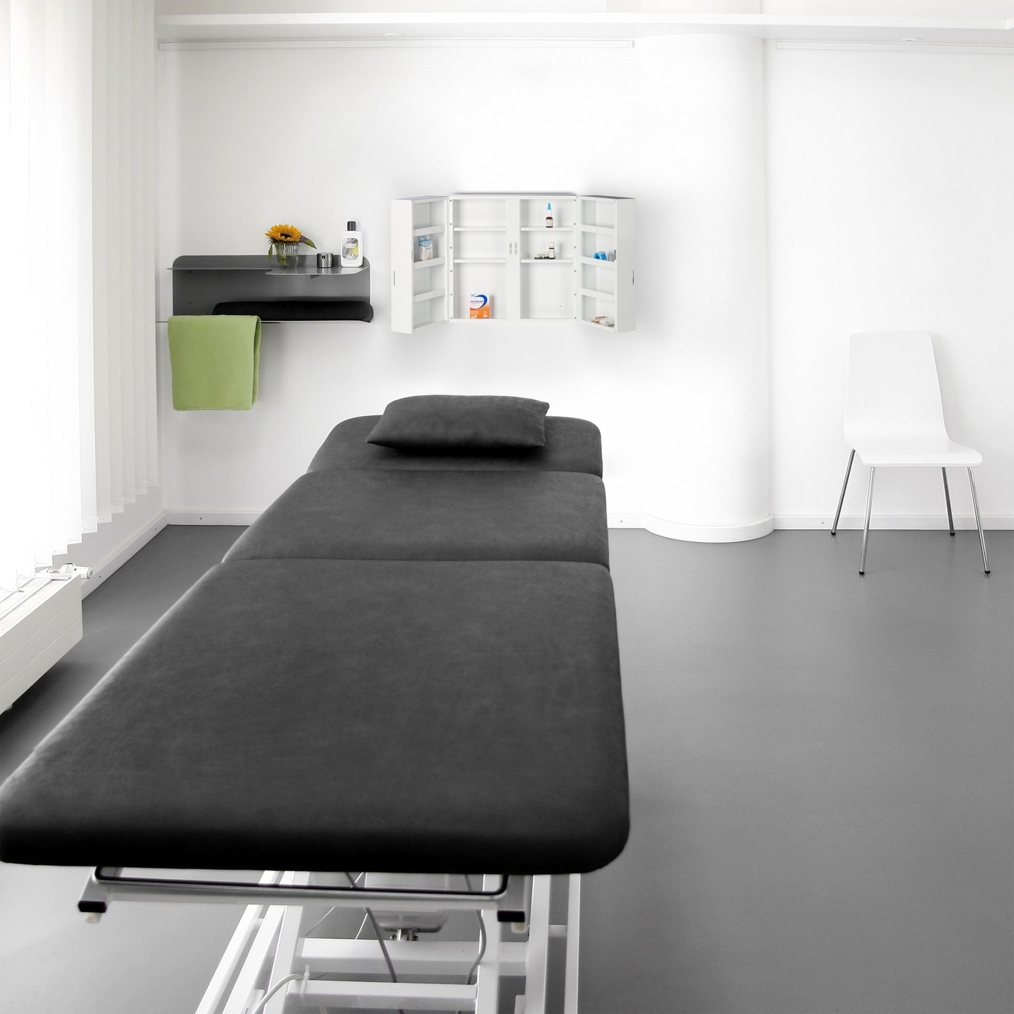 Abschliessbarer Medizinschrank Weiss-Dunkelgrün von Relaxdays