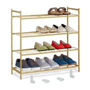 Stapelbares Schuhregal 4 Ebenen Gold von Relaxdays