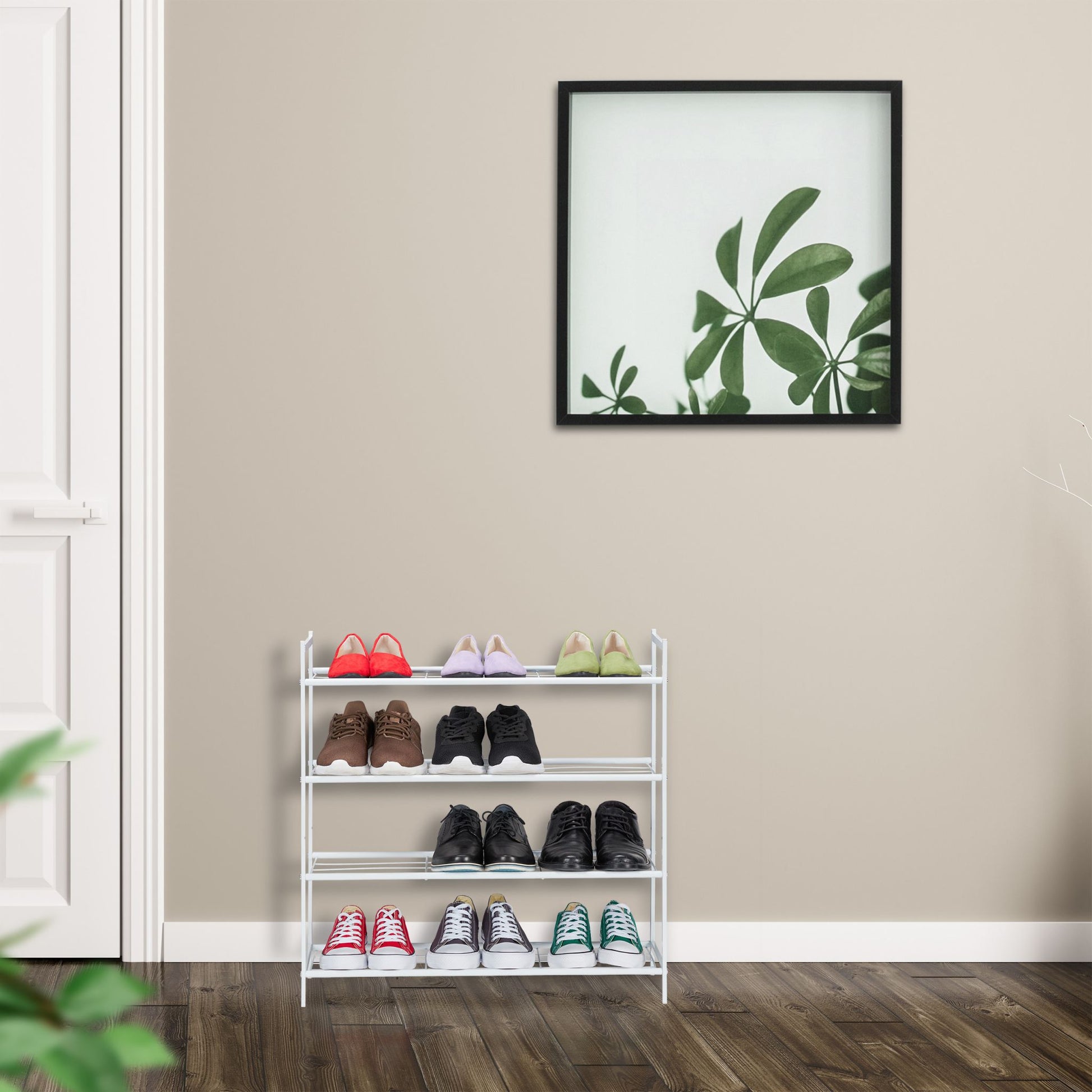Stapelbares Schuhregal 4 Ebenen Gold von Relaxdays