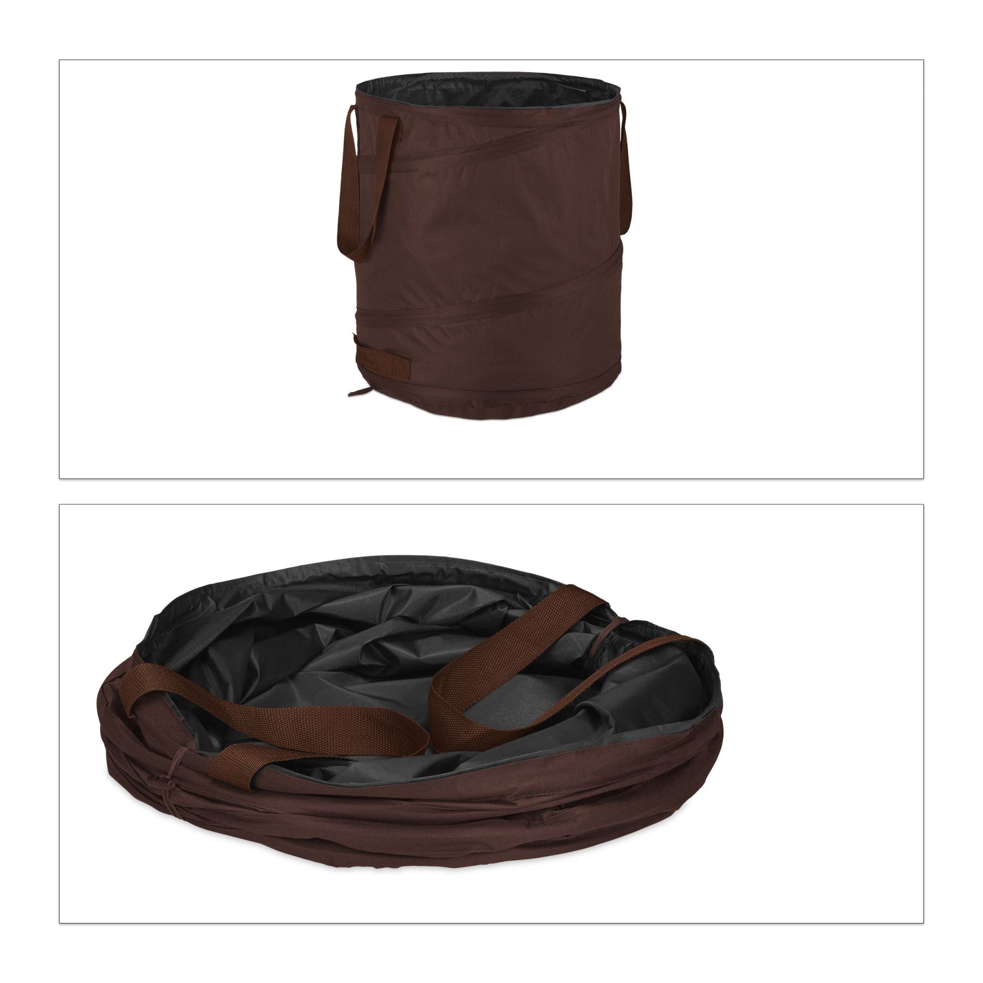 Pop Up Laubsack 85 L 3er-Set Braun von Relaxdays