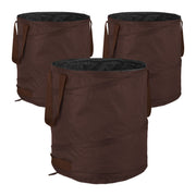 Pop Up Laubsack 85 L 3er-Set Braun von Relaxdays