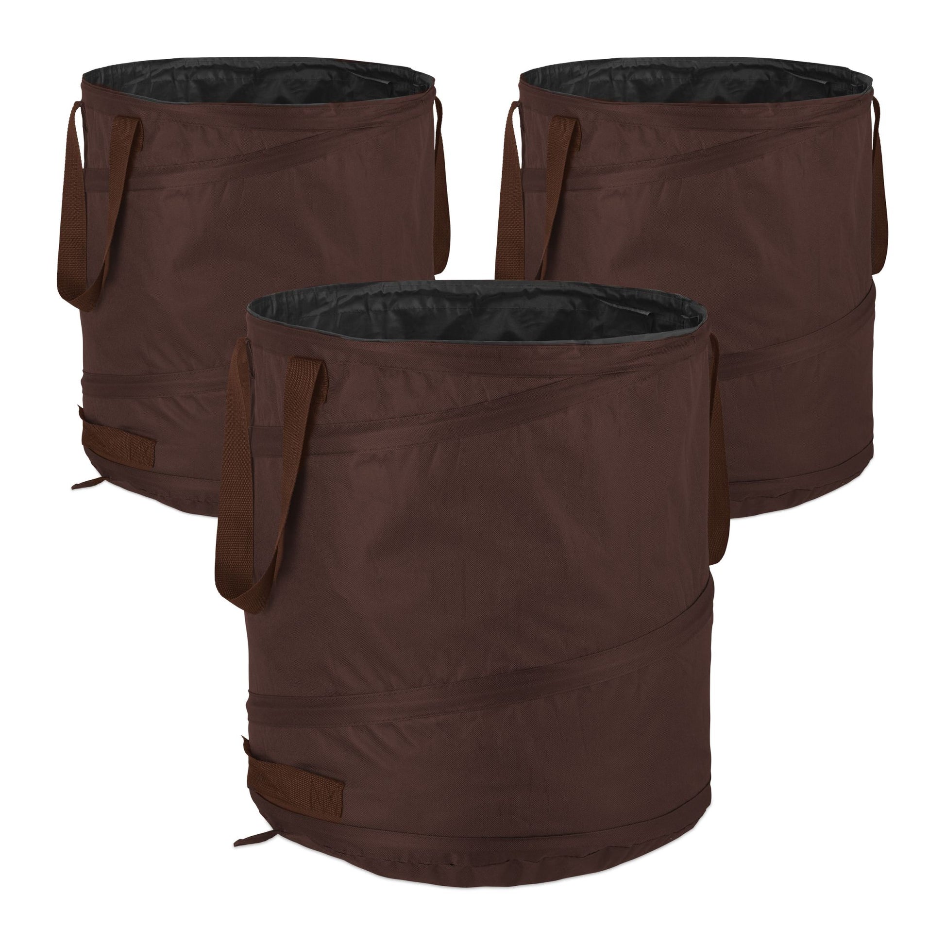 Pop Up Laubsack 85 L 3er-Set Braun von Relaxdays