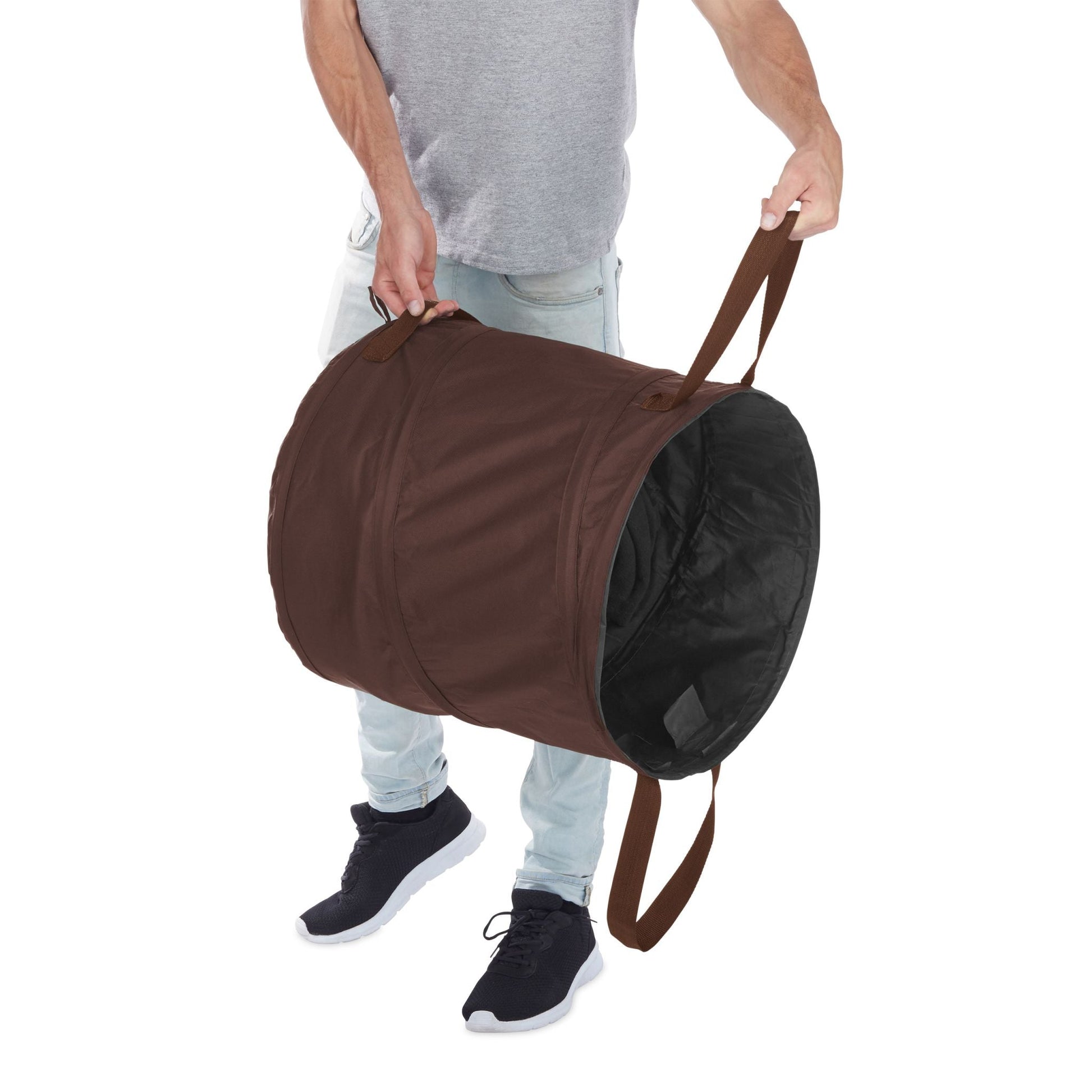 Pop Up Laubsack 85 L 3er-Set Braun von Relaxdays