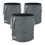 Pop Up Laubsack 85 L 3er-Set Grau von Relaxdays