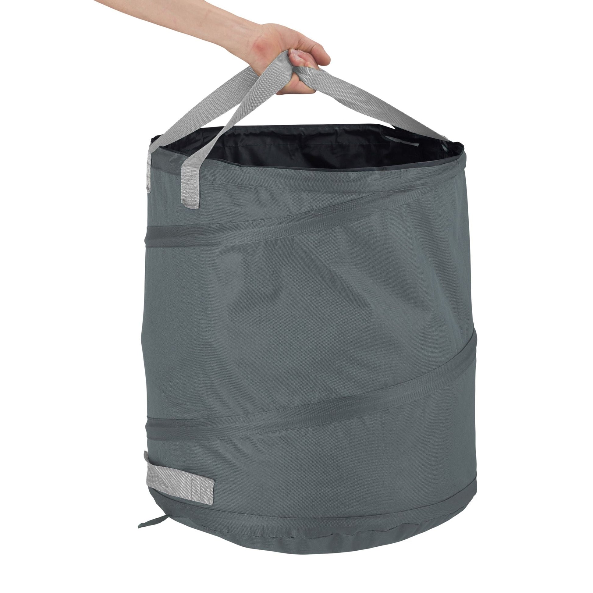 Pop Up Laubsack 85 L 3er-Set Grau von Relaxdays