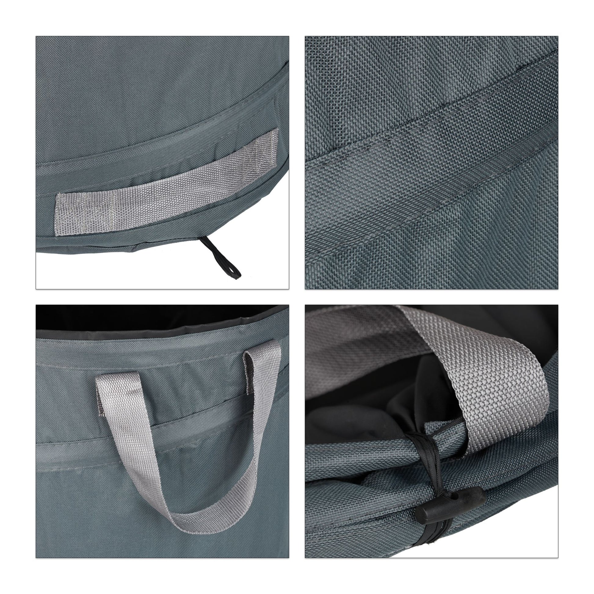 Pop Up Laubsack 85 L 3er-Set Grau von Relaxdays