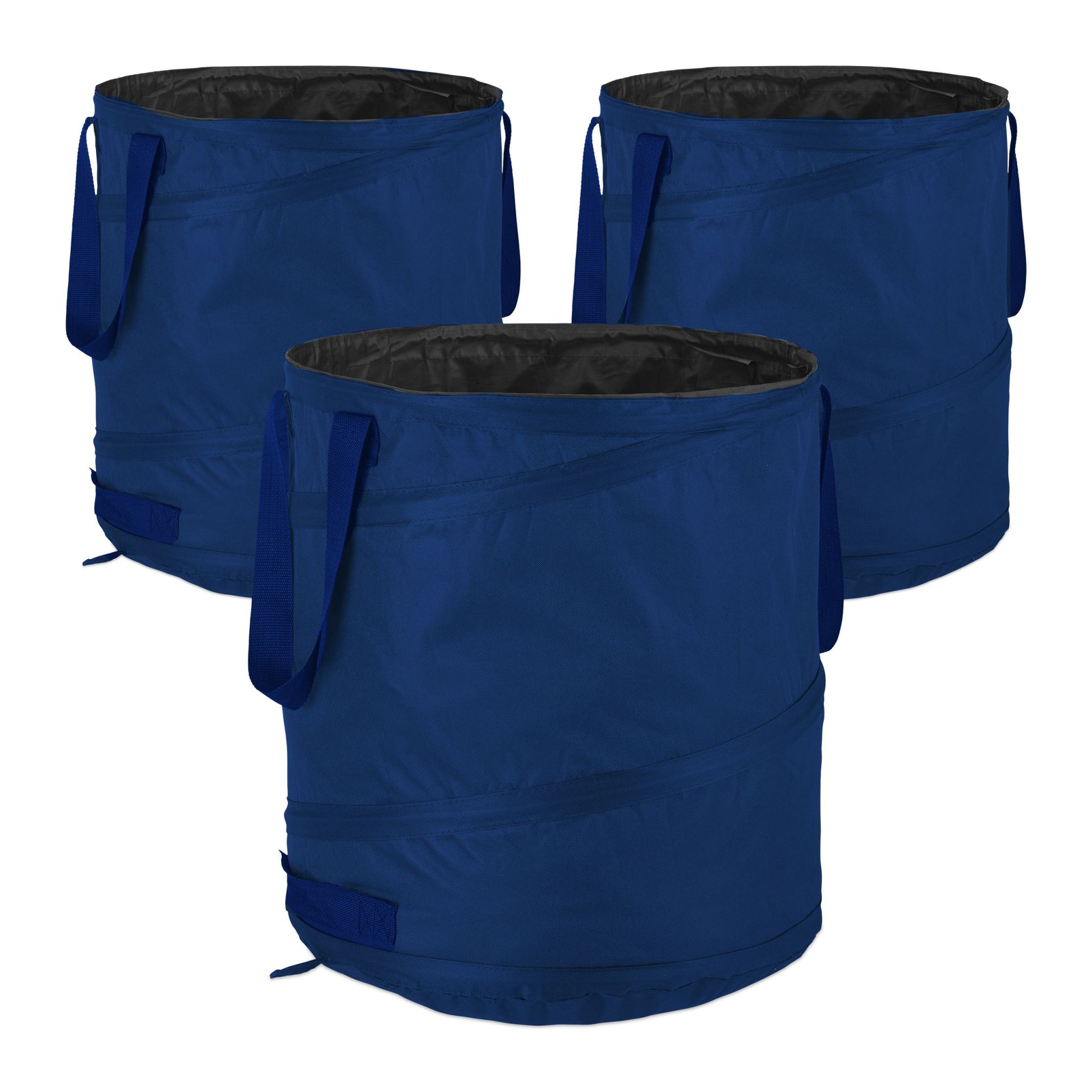 Pop Up Laubsack 85 L 3er-Set Blau von Relaxdays