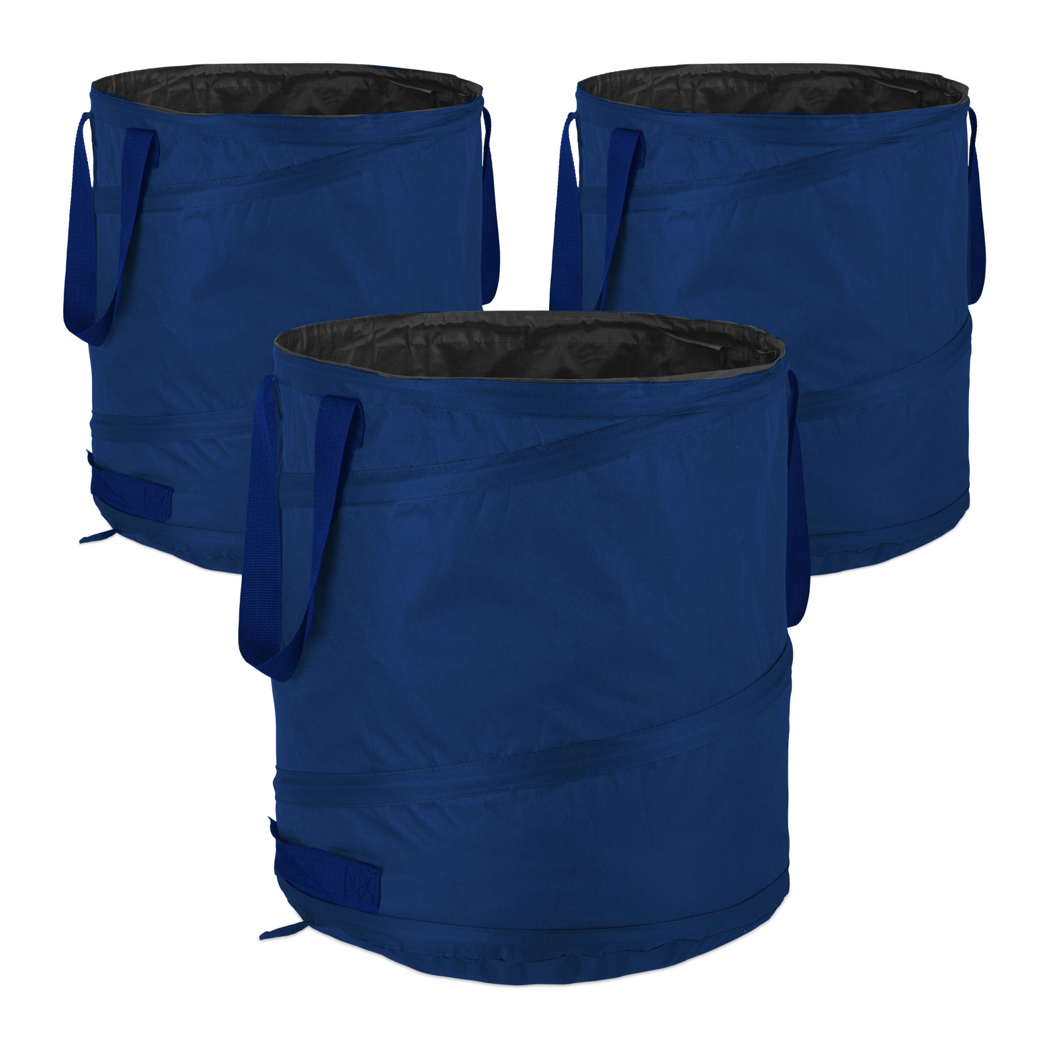 Pop Up Laubsack 85 L 3er-Set Blau von Relaxdays