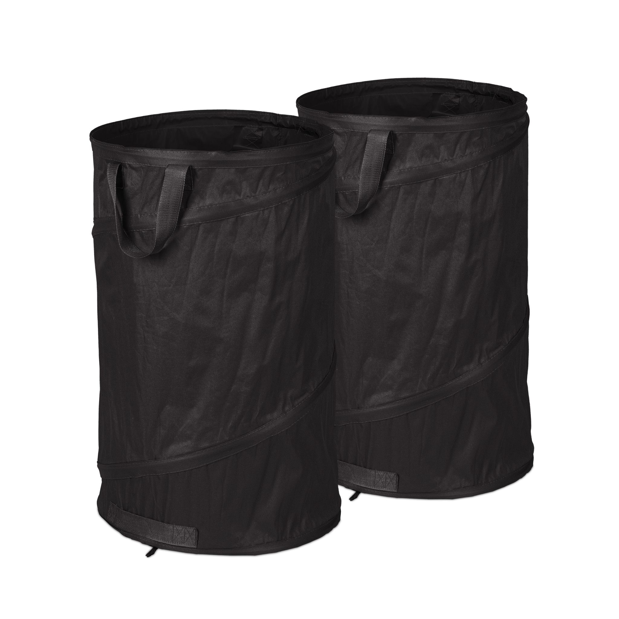 Pop Up Laubsack 120 L 2er-Set Schwarz von Relaxdays
