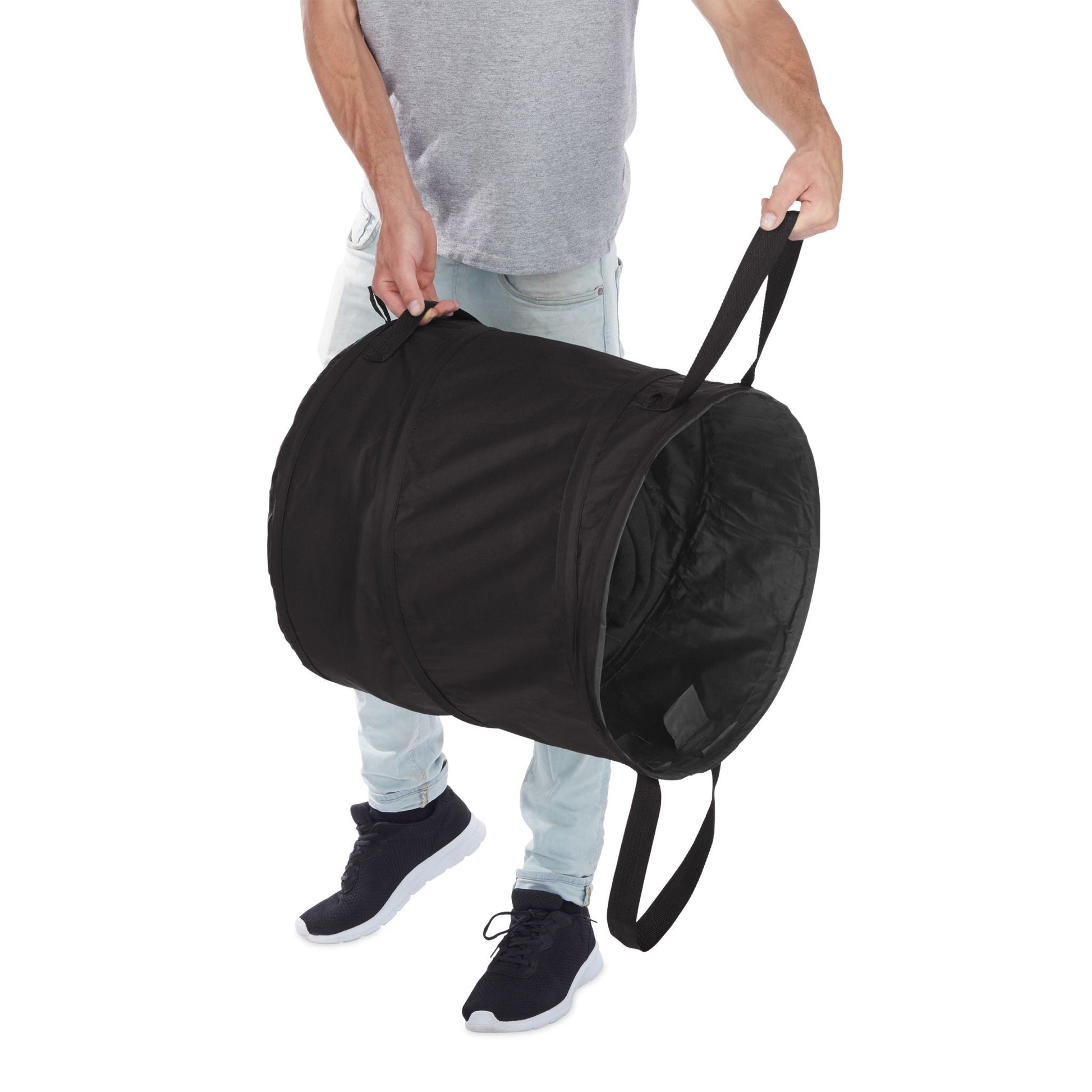Pop Up Laubsack 120 L 2er-Set Schwarz von Relaxdays