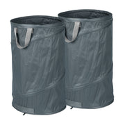Pop Up Laubsack 120 L 2er-Set Schwarz-Grau von Relaxdays