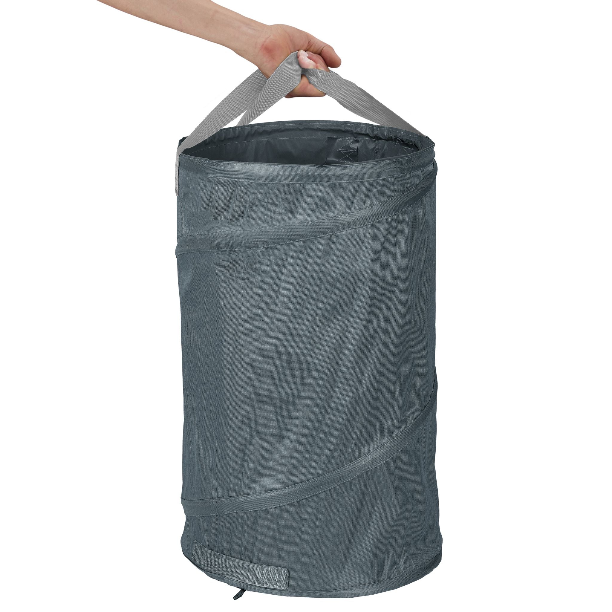 Pop Up Laubsack 120 L 2er-Set Schwarz-Grau von Relaxdays