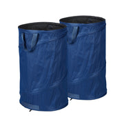 Pop Up Laubsack 120 L 2er-Set Blau-Schwarz von Relaxdays