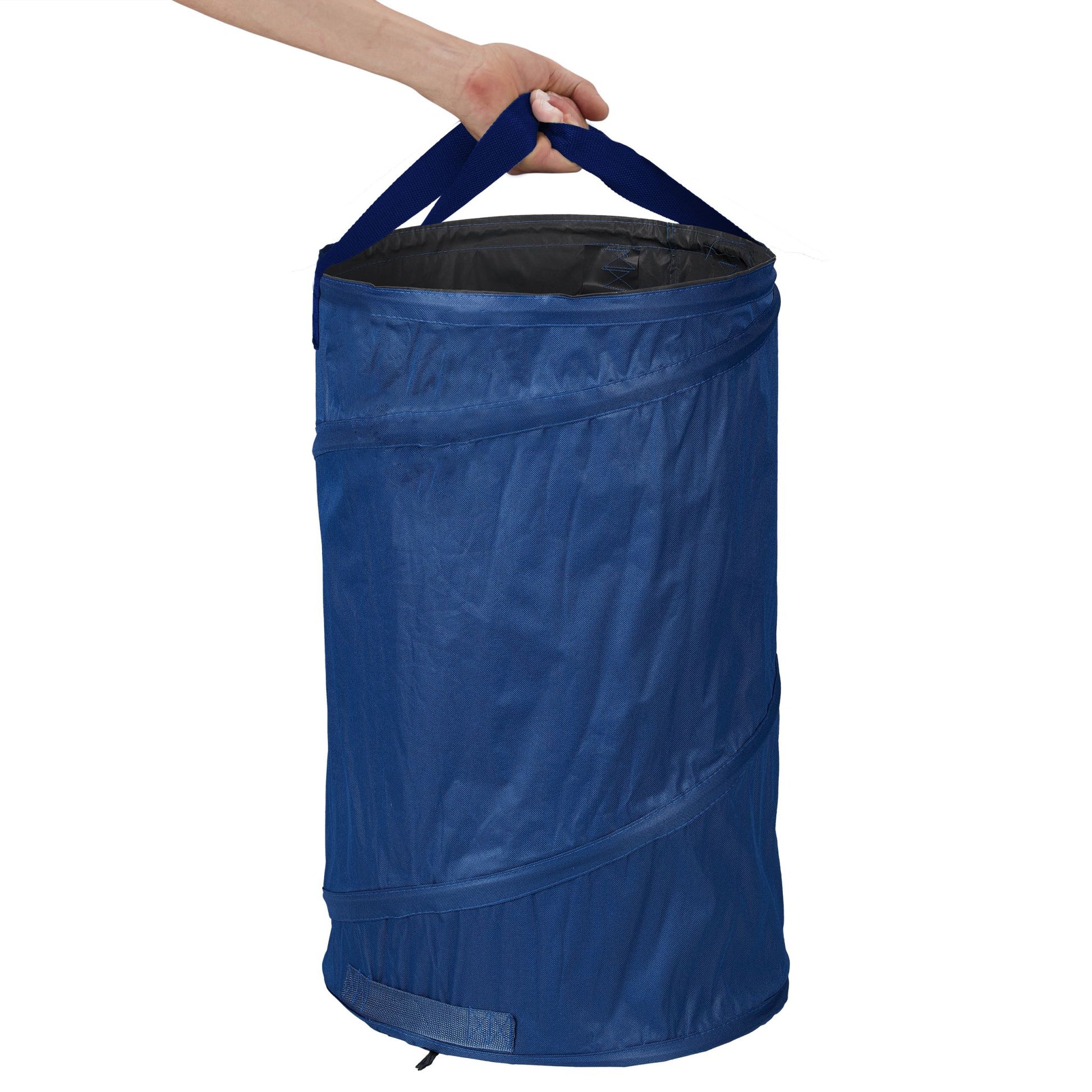Pop Up Laubsack 120 L 2er-Set Blau-Schwarz von Relaxdays