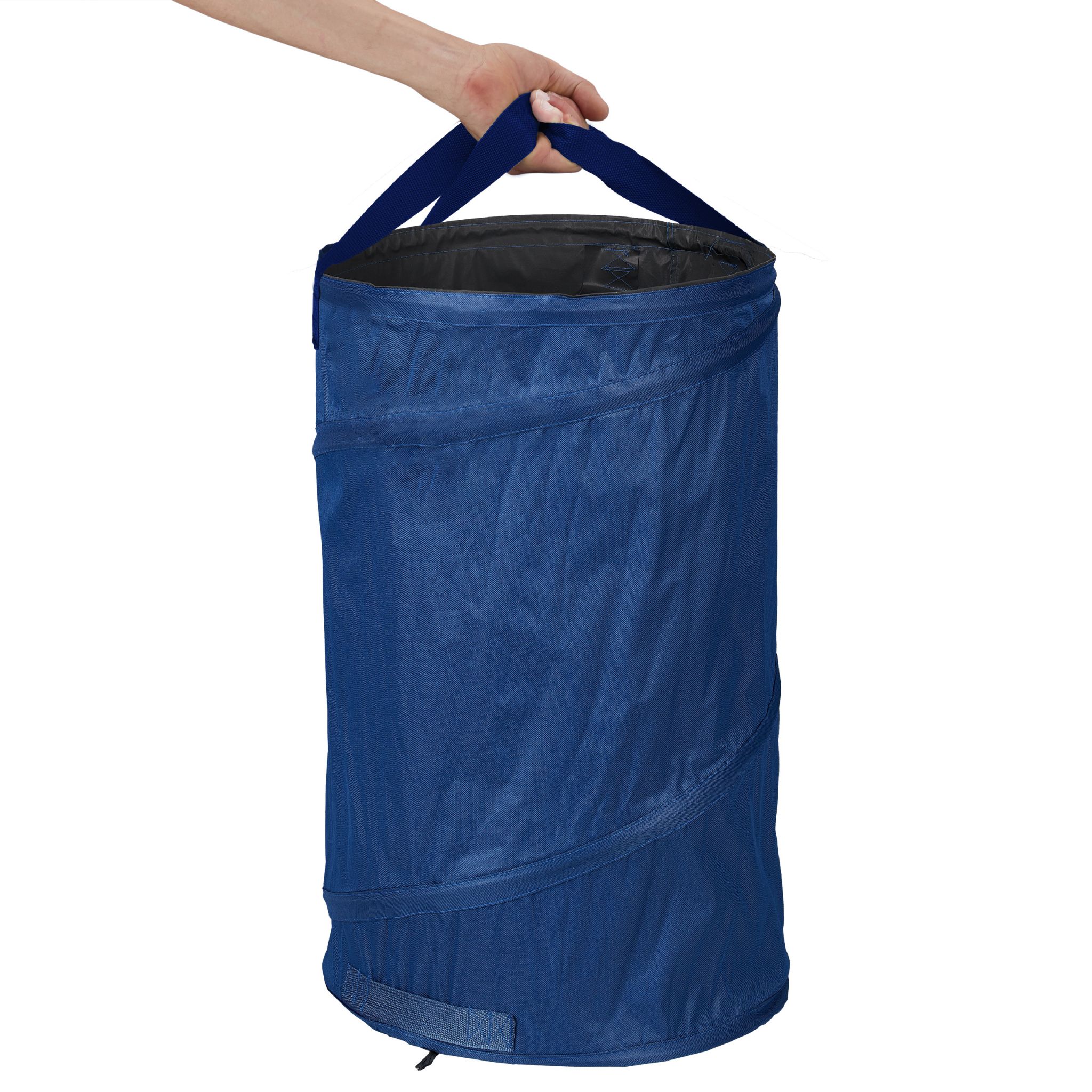 Pop Up Laubsack 120 L 2er-Set Blau-Schwarz von Relaxdays