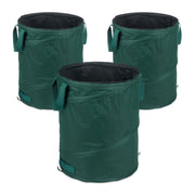 Pop Up Laubsack 90 L 3er-Set Dunkelgrün-Schwarz von Relaxdays