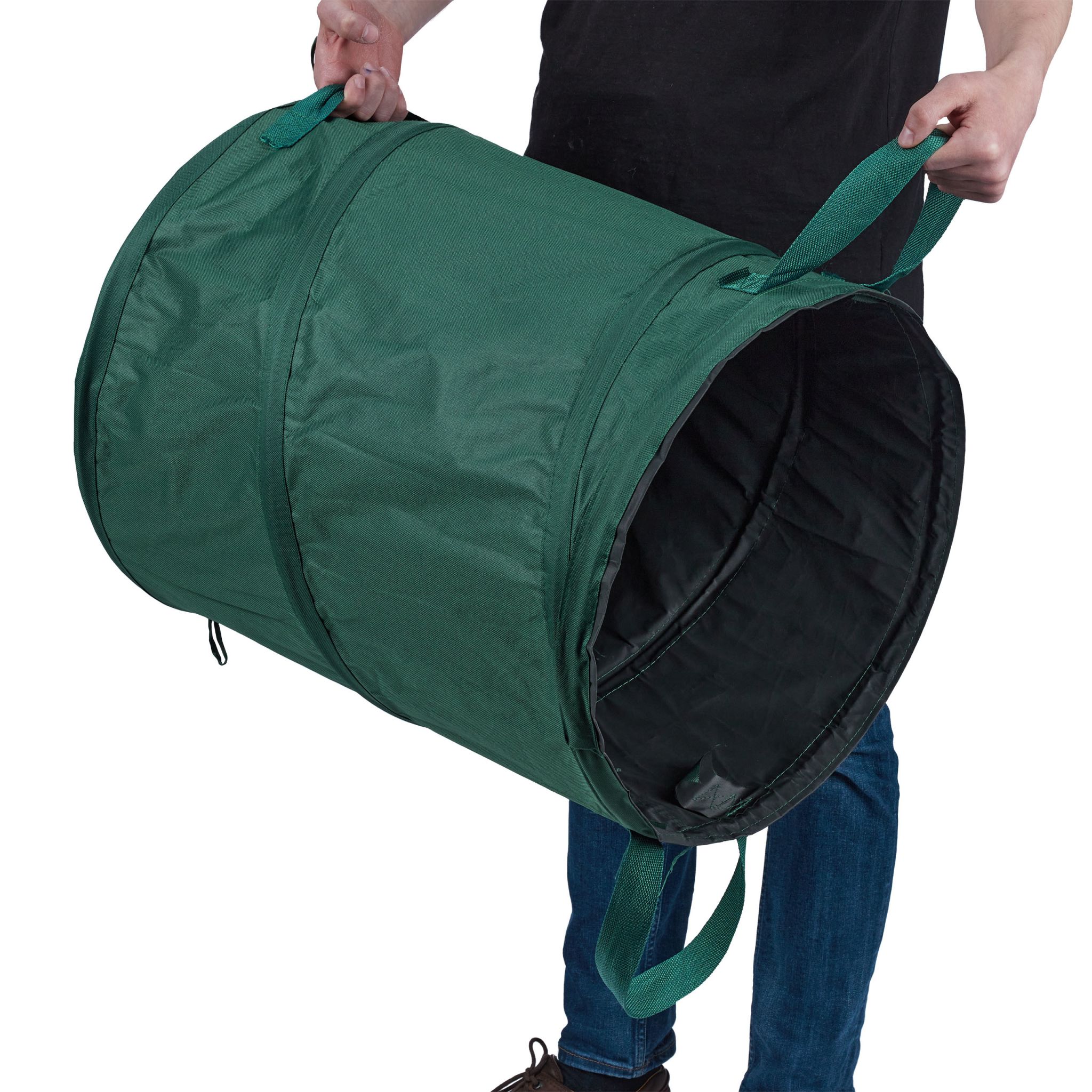 Pop Up Laubsack 90 L 3er-Set Dunkelgrün-Schwarz von Relaxdays