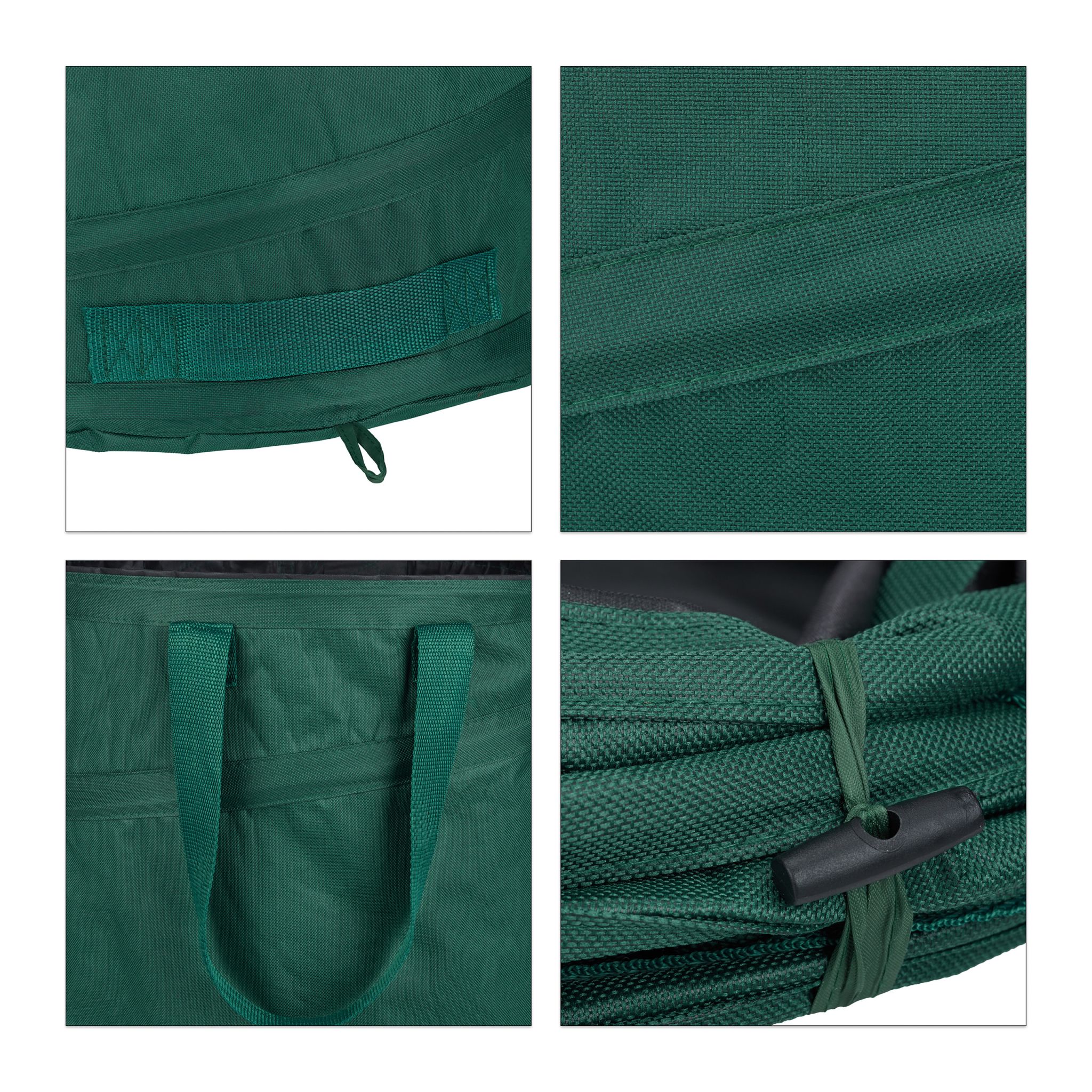 Pop Up Laubsack 90 L 3er-Set Dunkelgrün-Schwarz von Relaxdays
