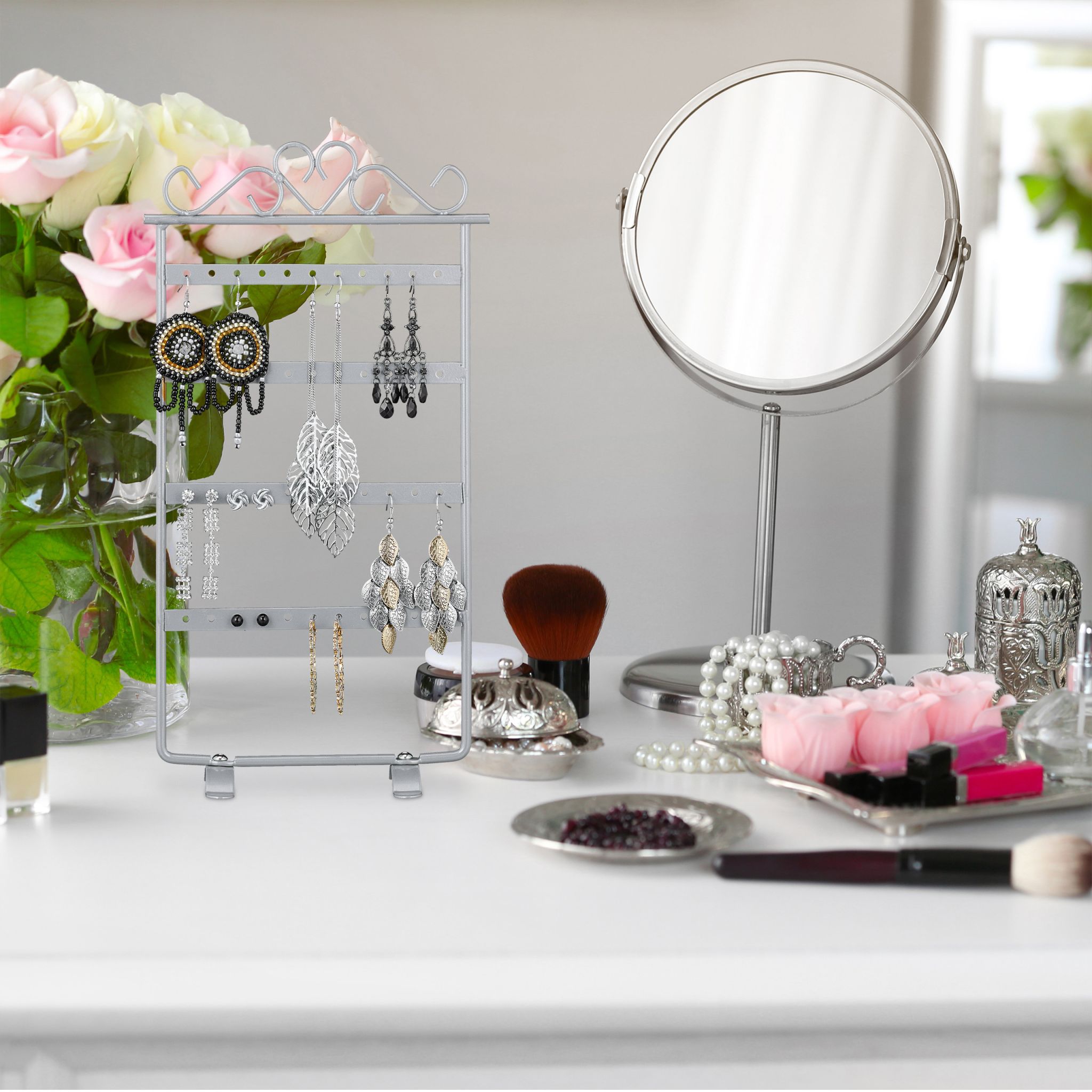 Ohrringhalter Herz Silber von Relaxdays