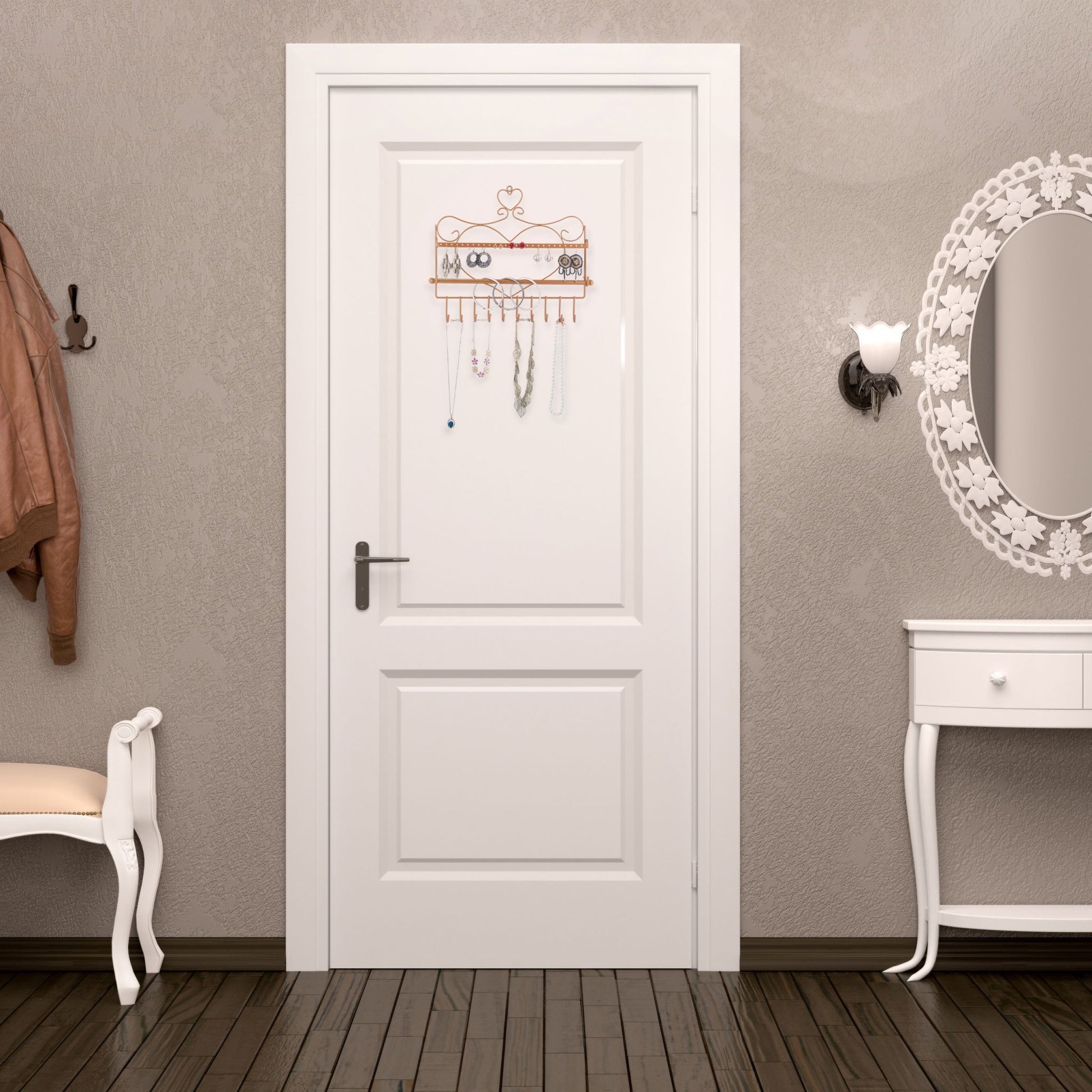 Wand Schmuckhalter Braun von Relaxdays