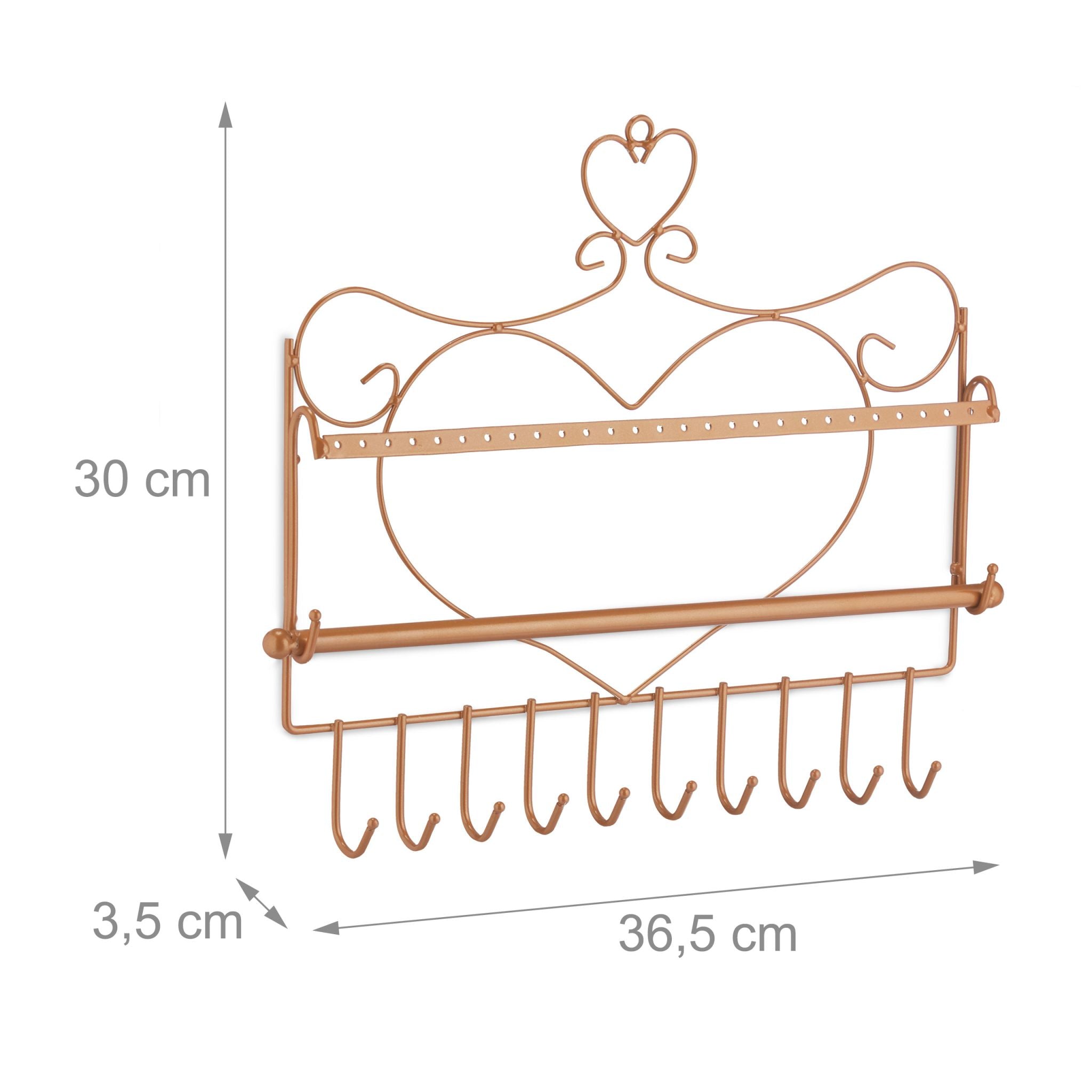 Wand Schmuckhalter Braun von Relaxdays