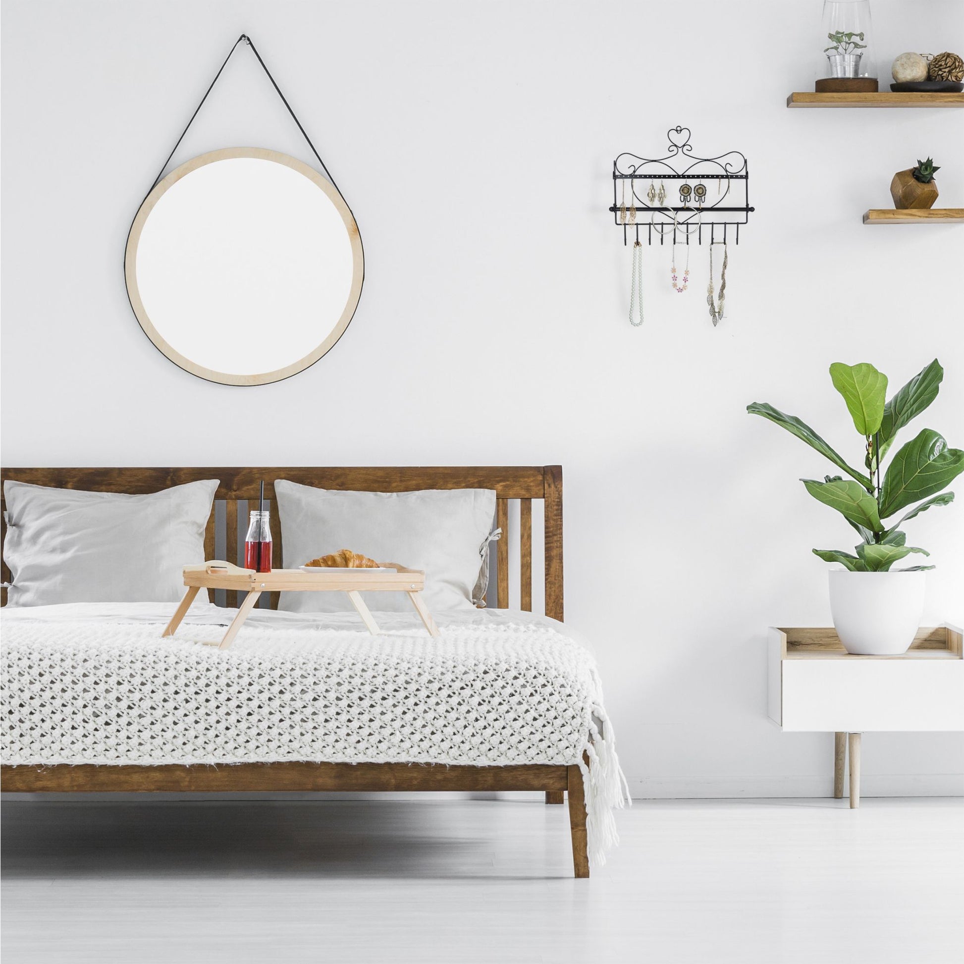 Wand Schmuckhalter Braun von Relaxdays