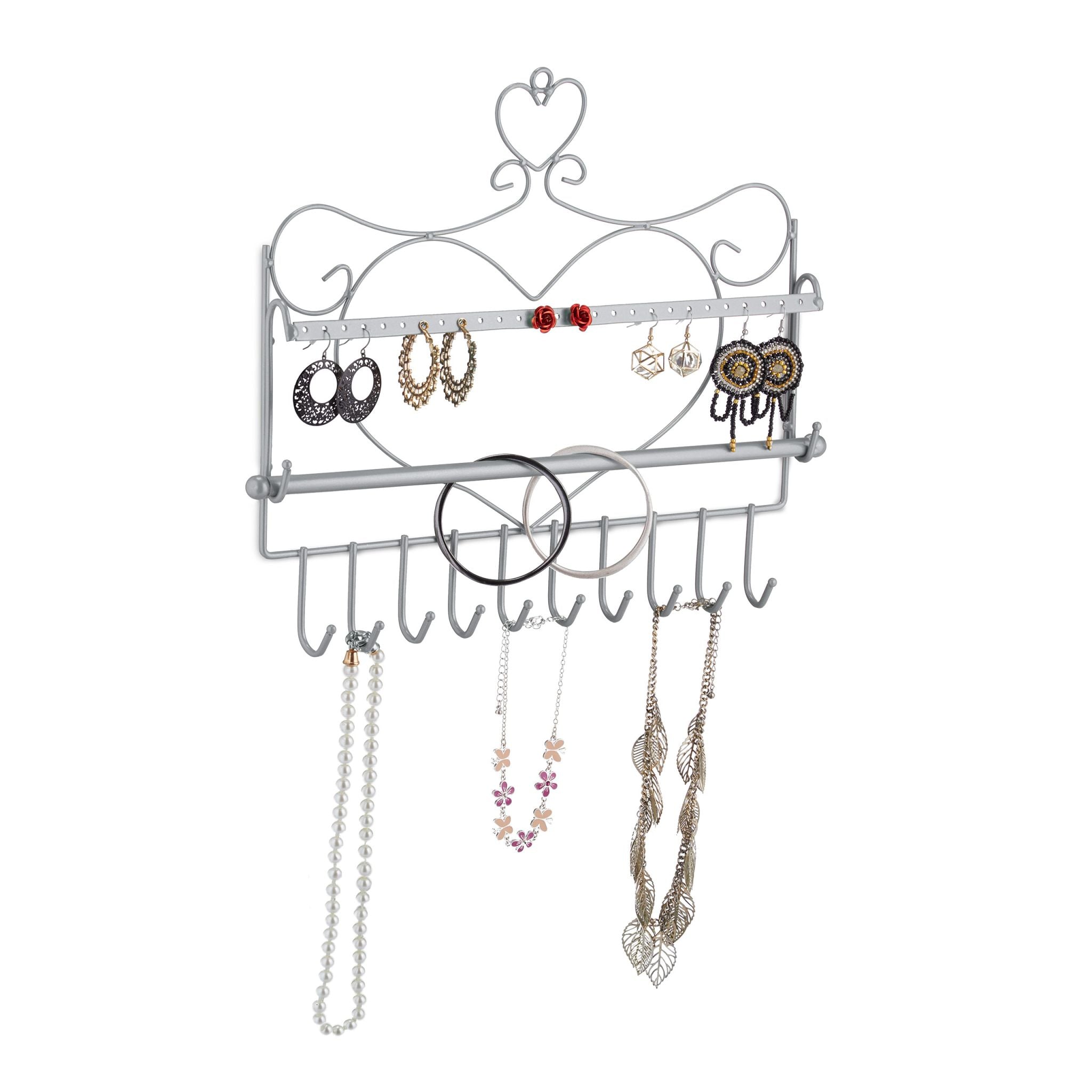Wand Schmuckhalter Silber von Relaxdays