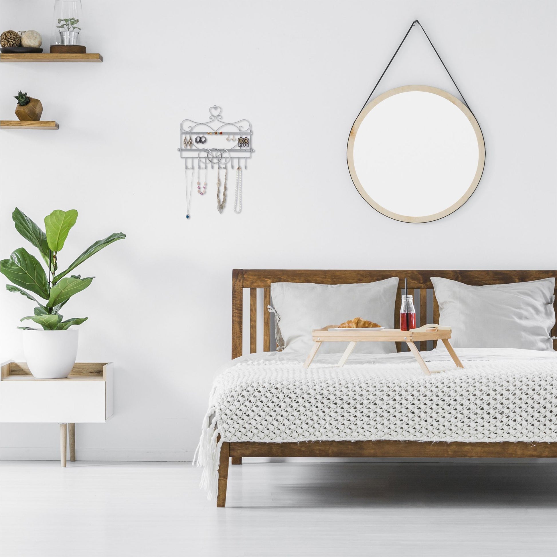 Wand Schmuckhalter Silber von Relaxdays