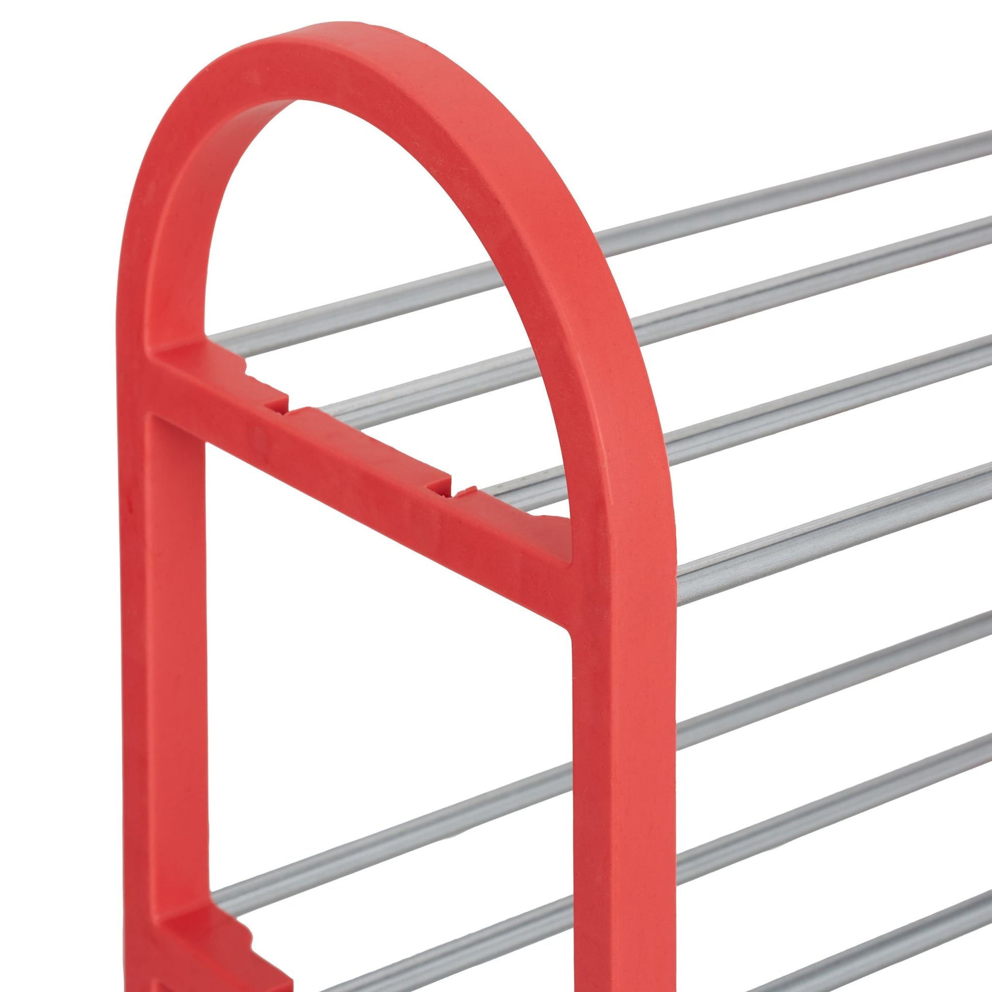 Schuhregal für Kinder Rot-Silber von Relaxdays