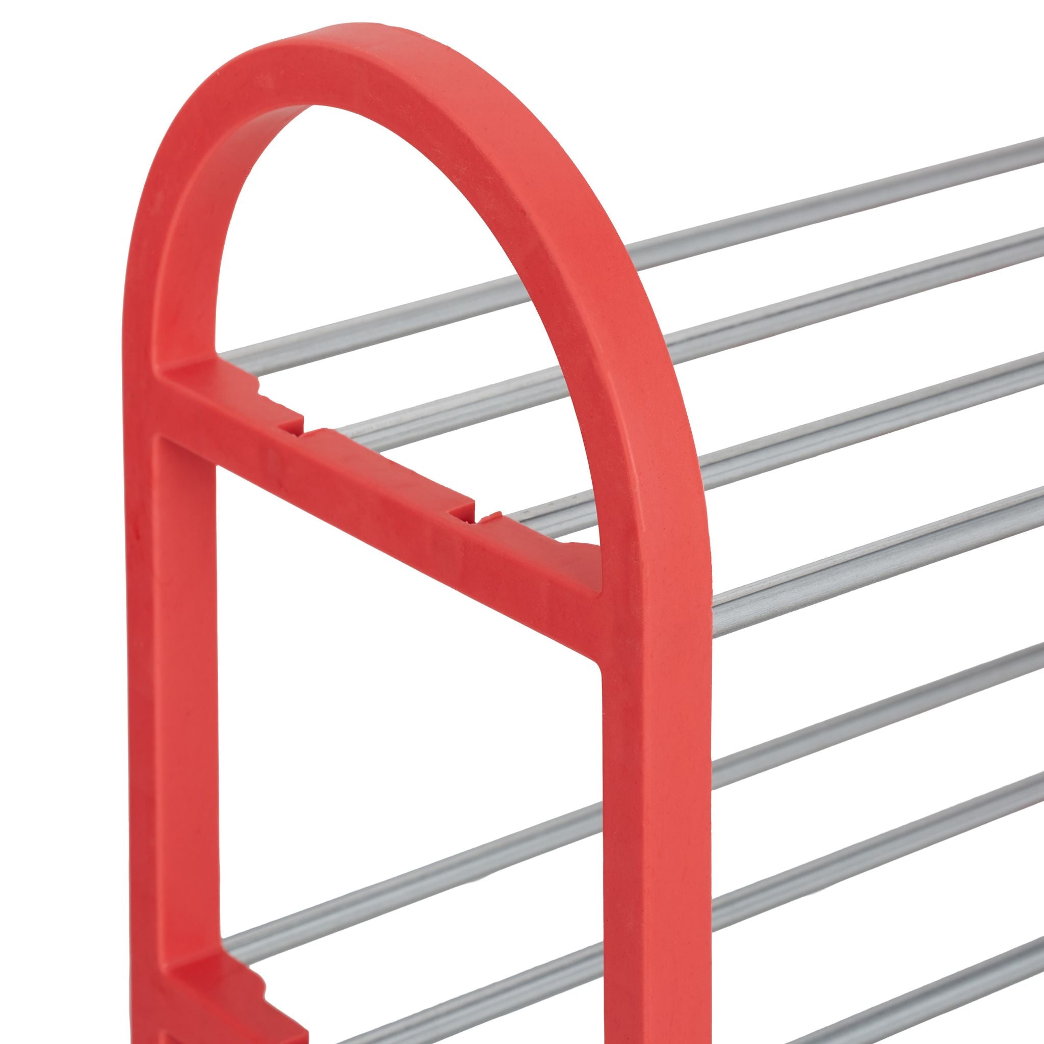 Schuhregal für Kinder Rot-Silber von Relaxdays
