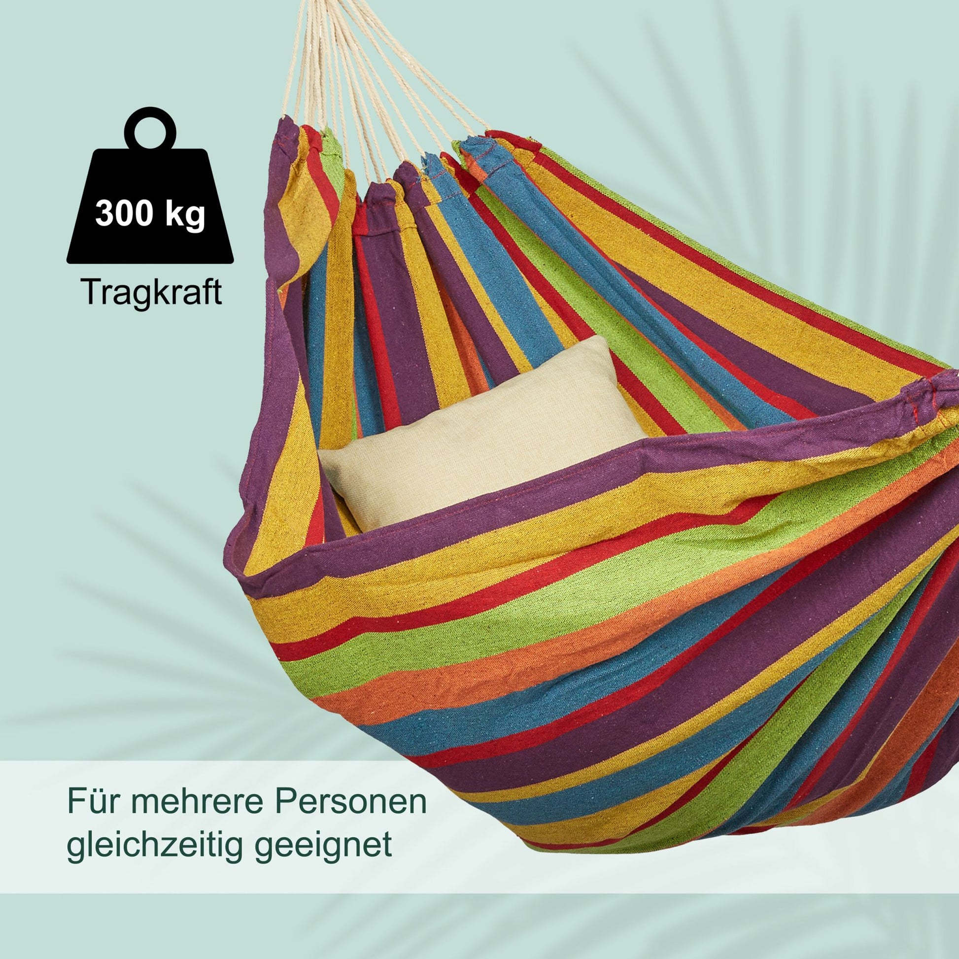 Hängematte bis 300kg XXL Blau-Gelb-Rot von Relaxdays