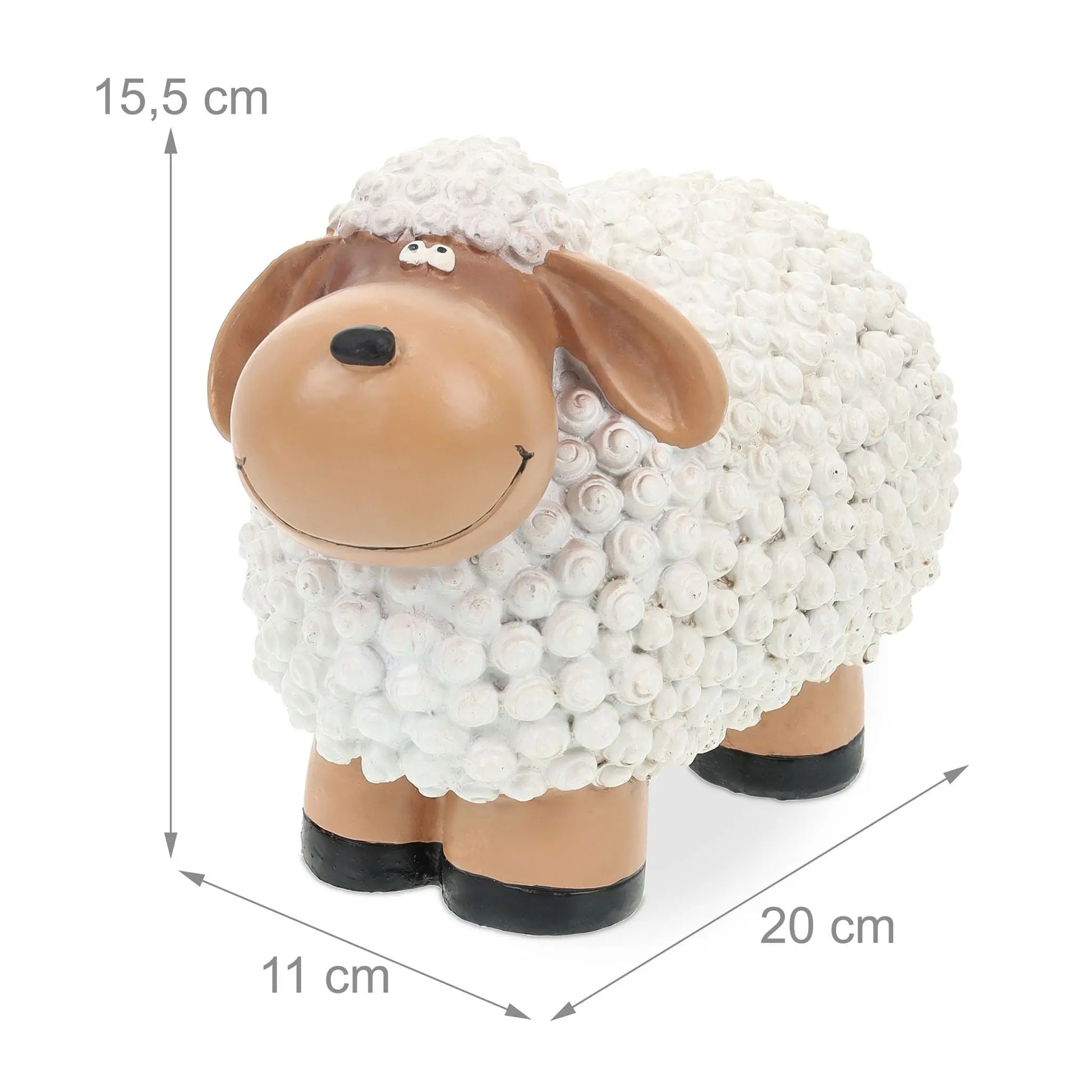Gartenfigur Schaf Beige-Weiss-Schwarz von Relaxdays