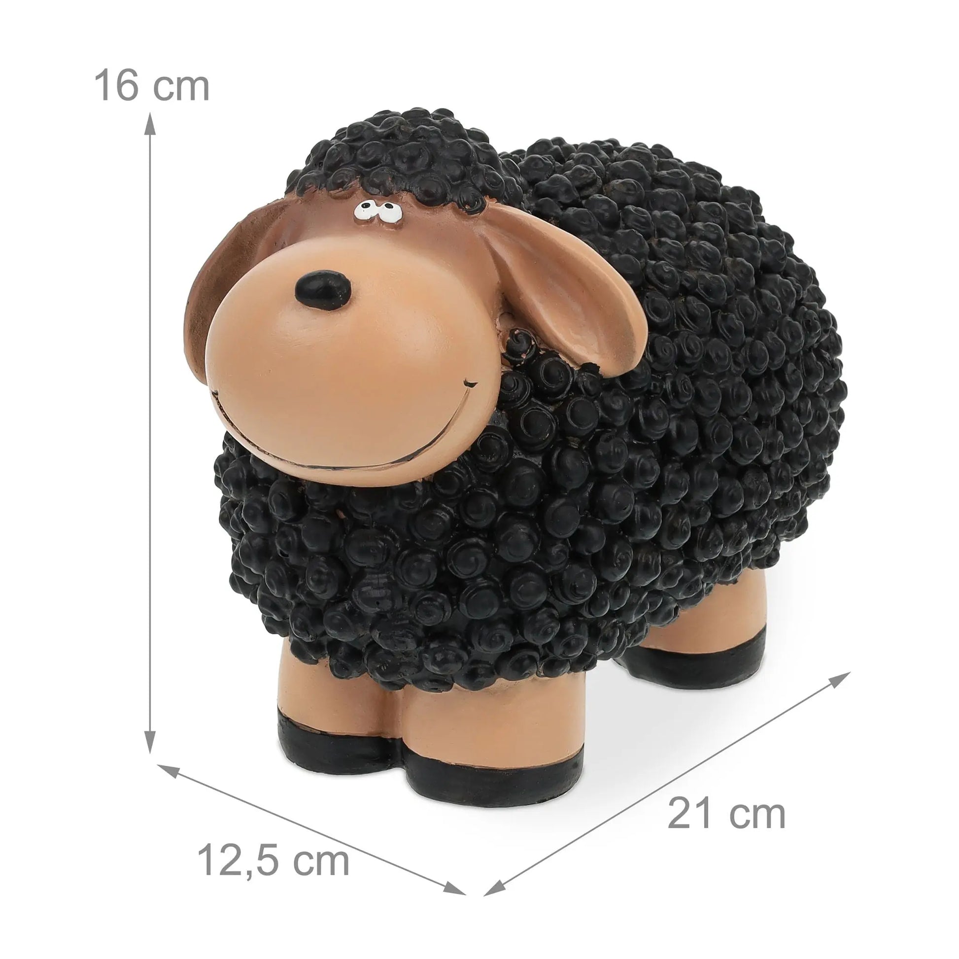 Gartenfigur Schaf Braun-Schwarz von Relaxdays