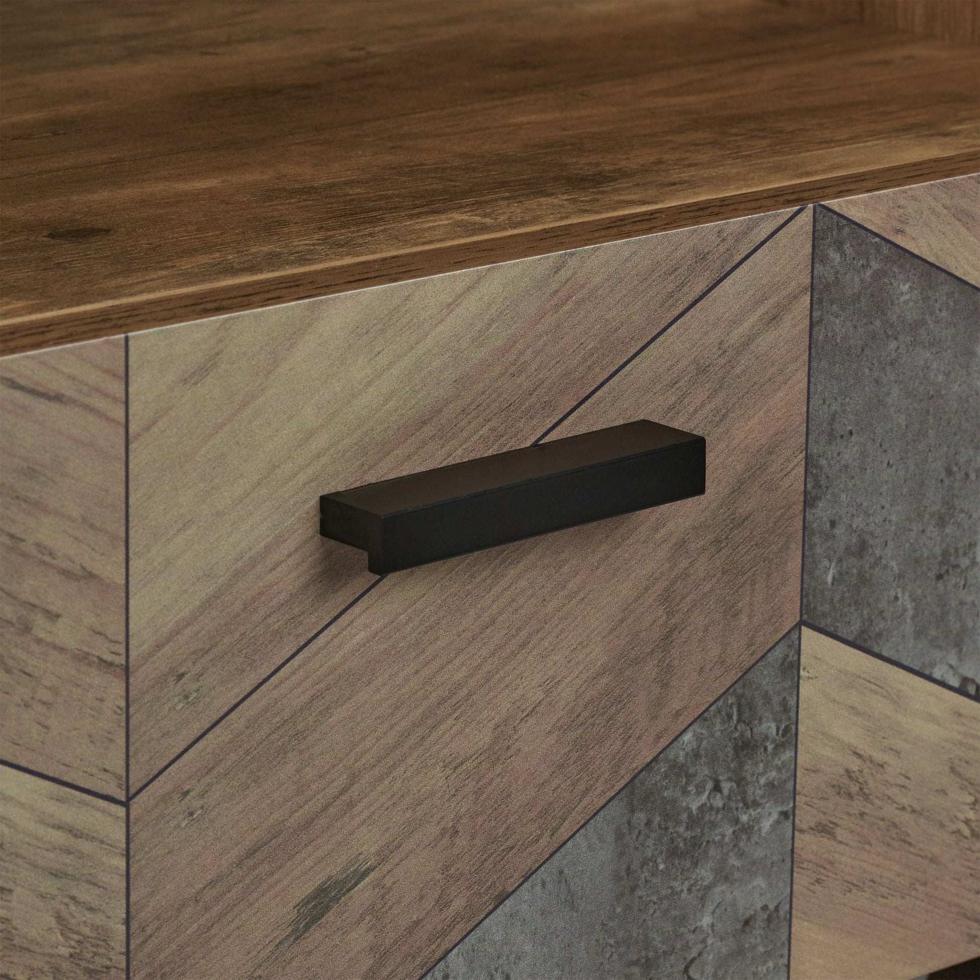 Nachttisch Industrial Style Hellbraun-Schwarz von Relaxdays