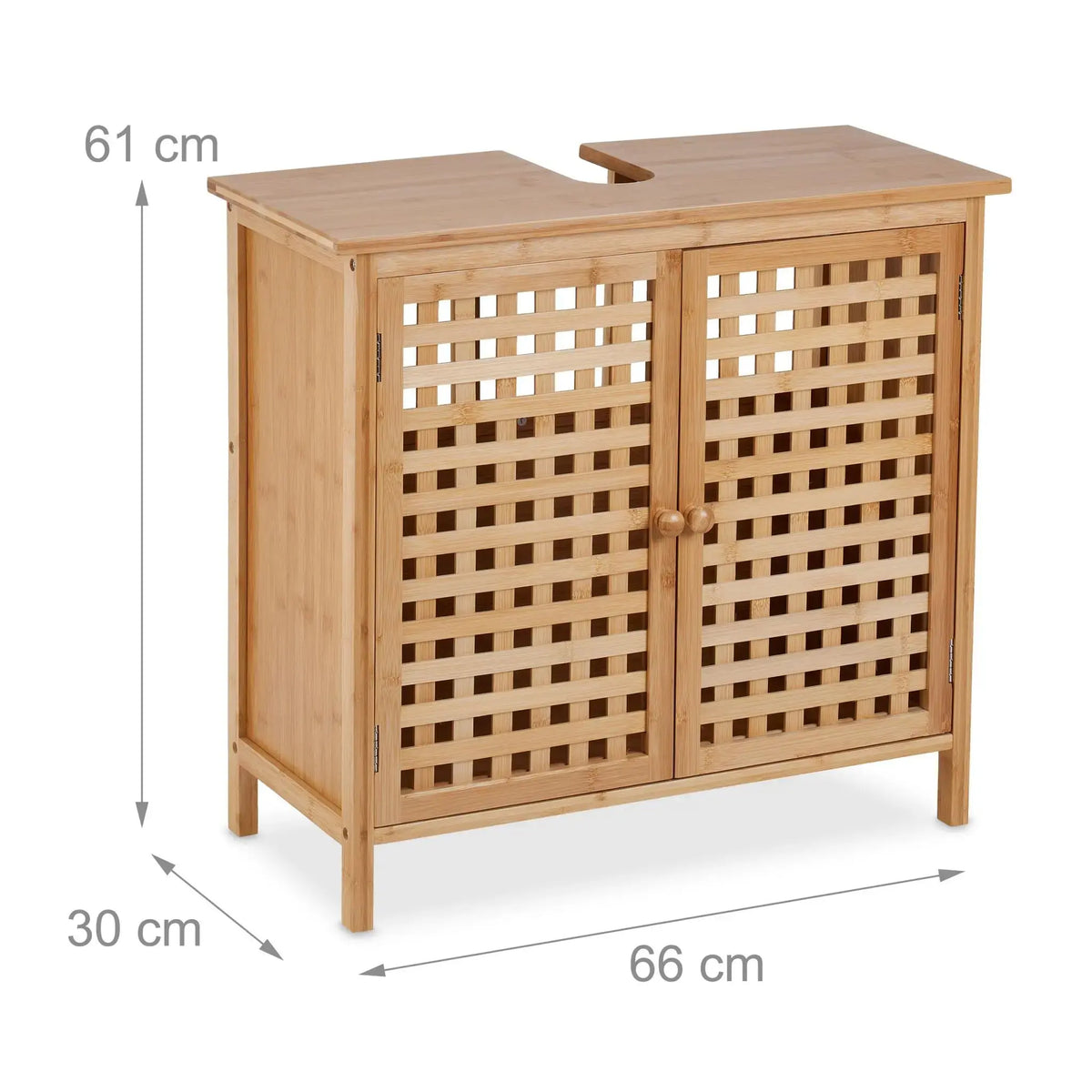 Waschbeckenunterschrank Bambus Hellbraun von Relaxdays