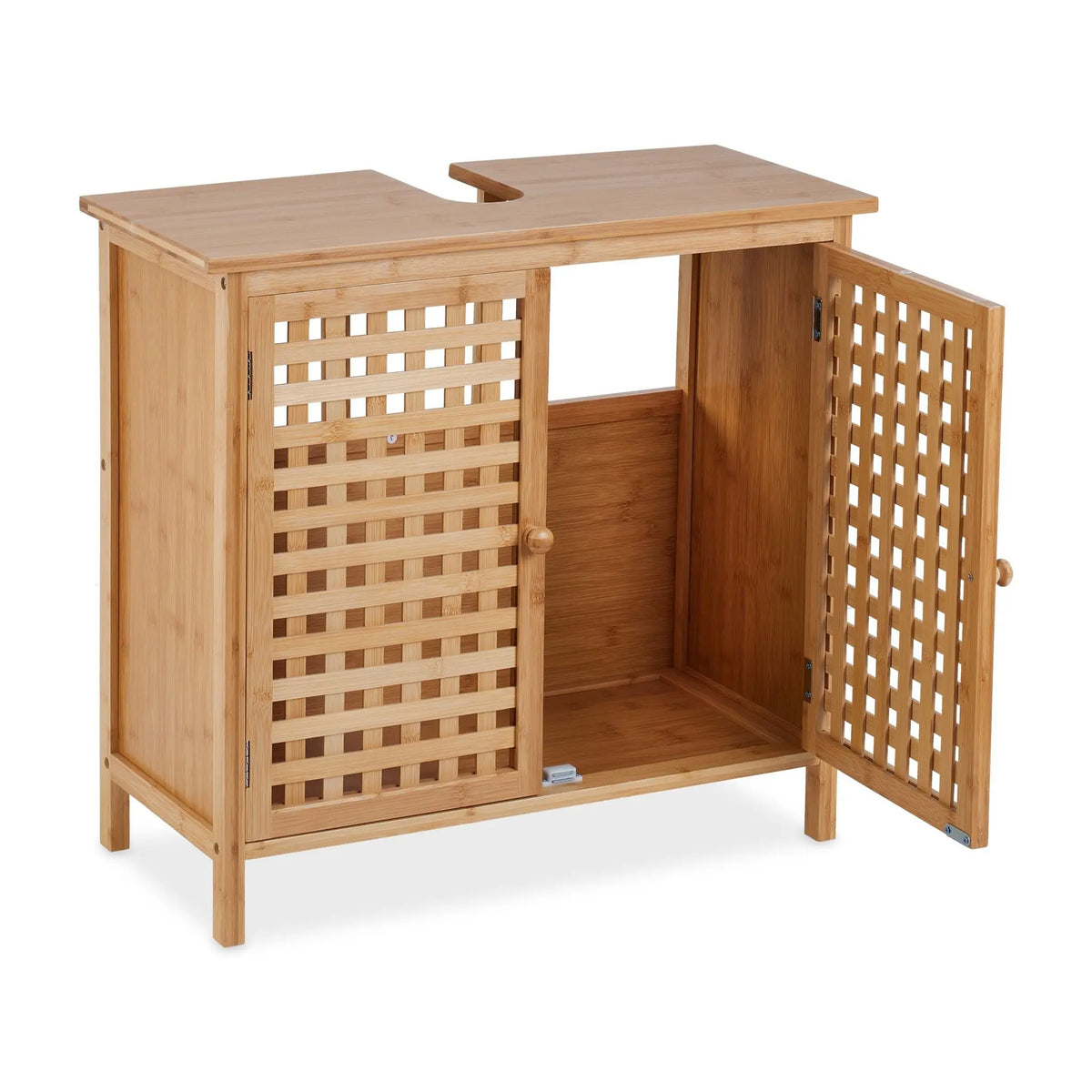 Waschbeckenunterschrank Bambus Hellbraun von Relaxdays