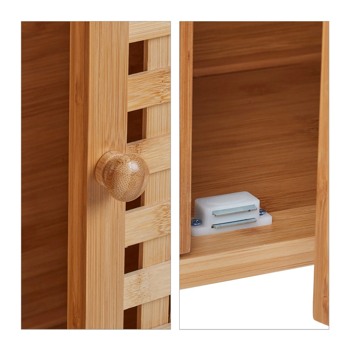 Waschbeckenunterschrank Bambus Hellbraun von Relaxdays
