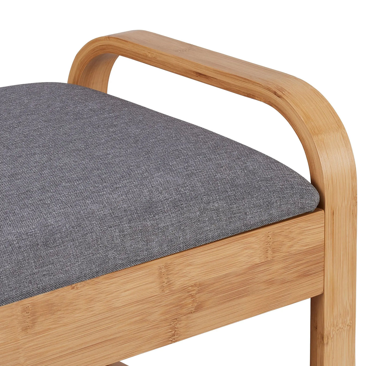 Schuhbank mit gepolsterter Sitzfläche Hellbraun-Grau von Relaxdays