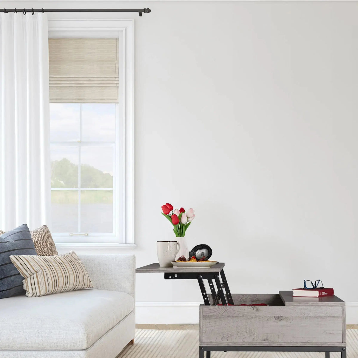 Aufklappbarer Couchtisch Schwarz-Grau von Relaxdays