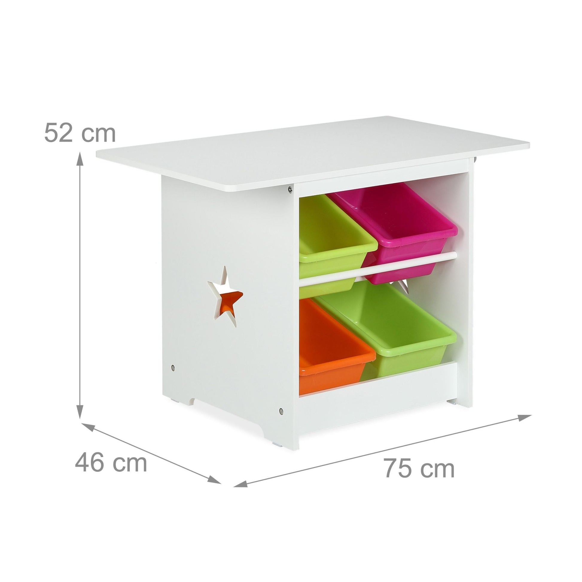 Kindersitzgruppe mit Stauraum 3tlg. Weiss-Grün-Pink von Relaxdays